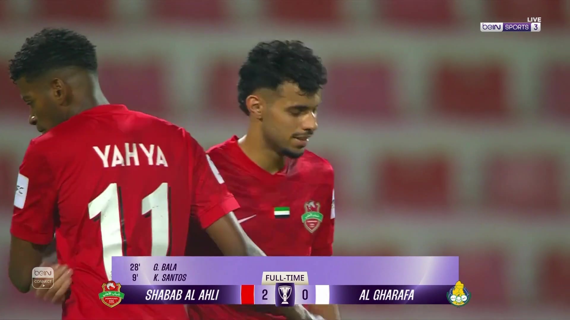 شباب الأهلي يتفوق على ضيفه الغرافة