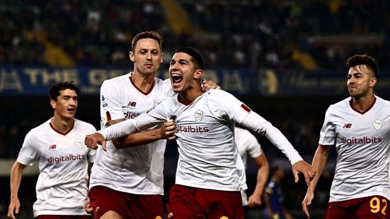 Youngster Volpato fires Roma past 10-man Verona and into top four