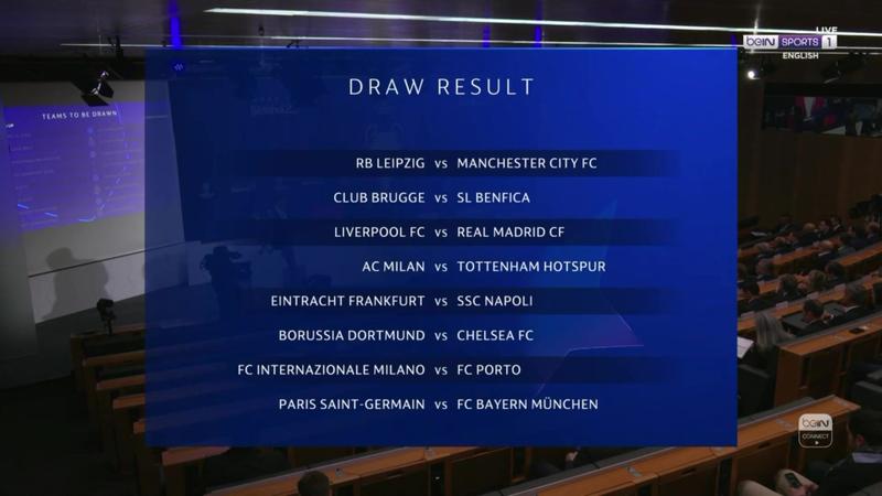 UEFA Champions League round of 16 draw