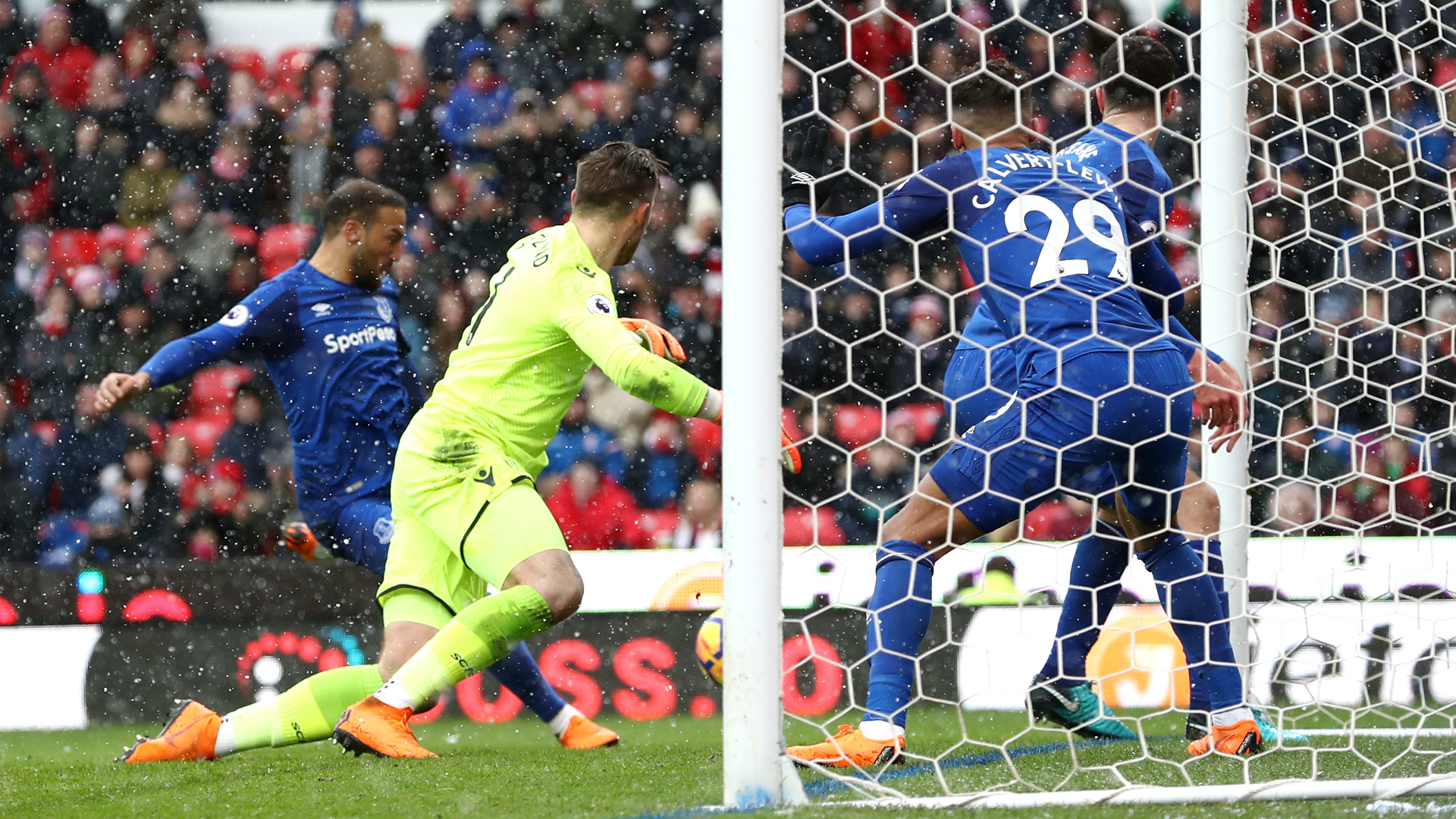 Stoke City 1 Everton 2: Tosun at the double after Adam's early dismissal