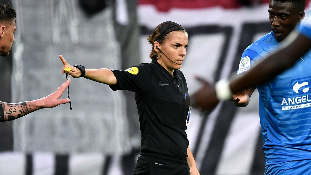 Stephanie Frappart makes history as first female referee for match