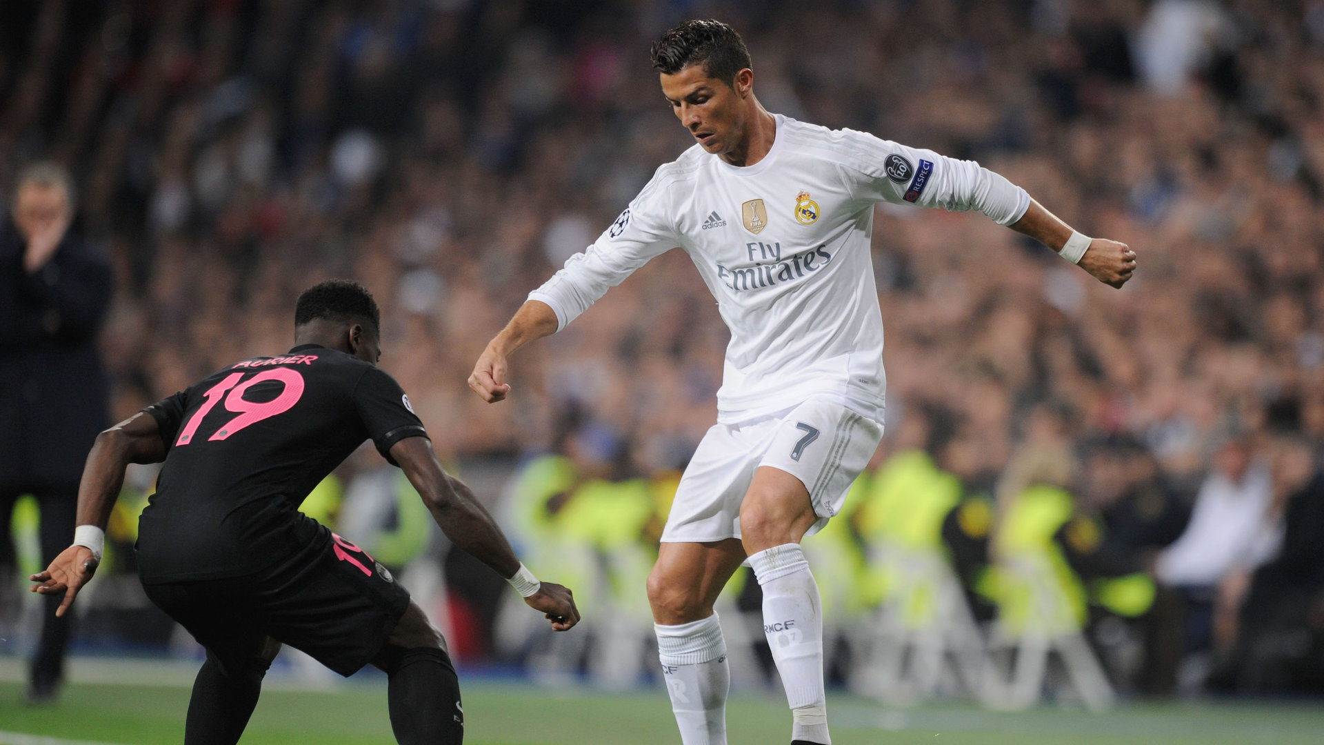 Lionel messi and cristiano ronaldo in a playful moment