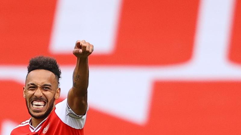 Doblete de Aubameyang en goleada del Arsenal al Norwich