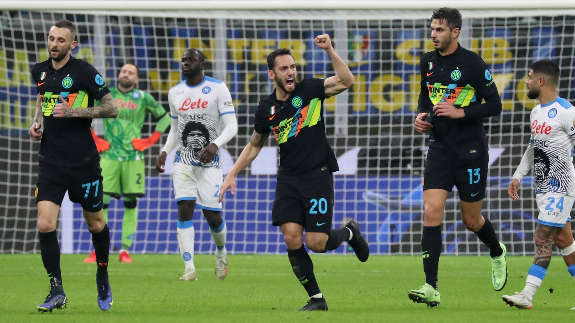 Dries Mertens and Victor Osimhen of SSC Napoli celebrate the 3-0