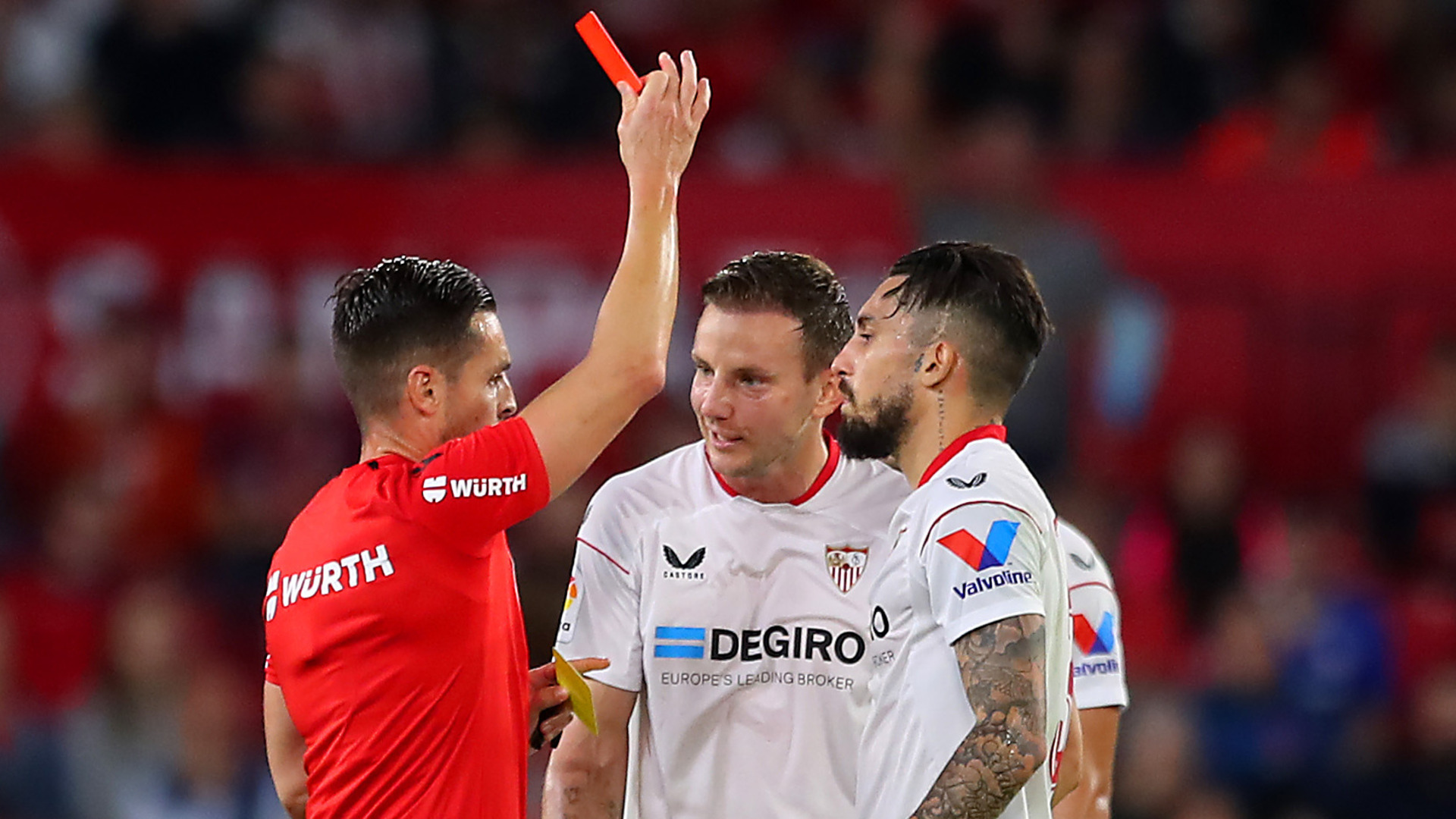 Sevilla cries foul as LaLiga red cards exceed 100