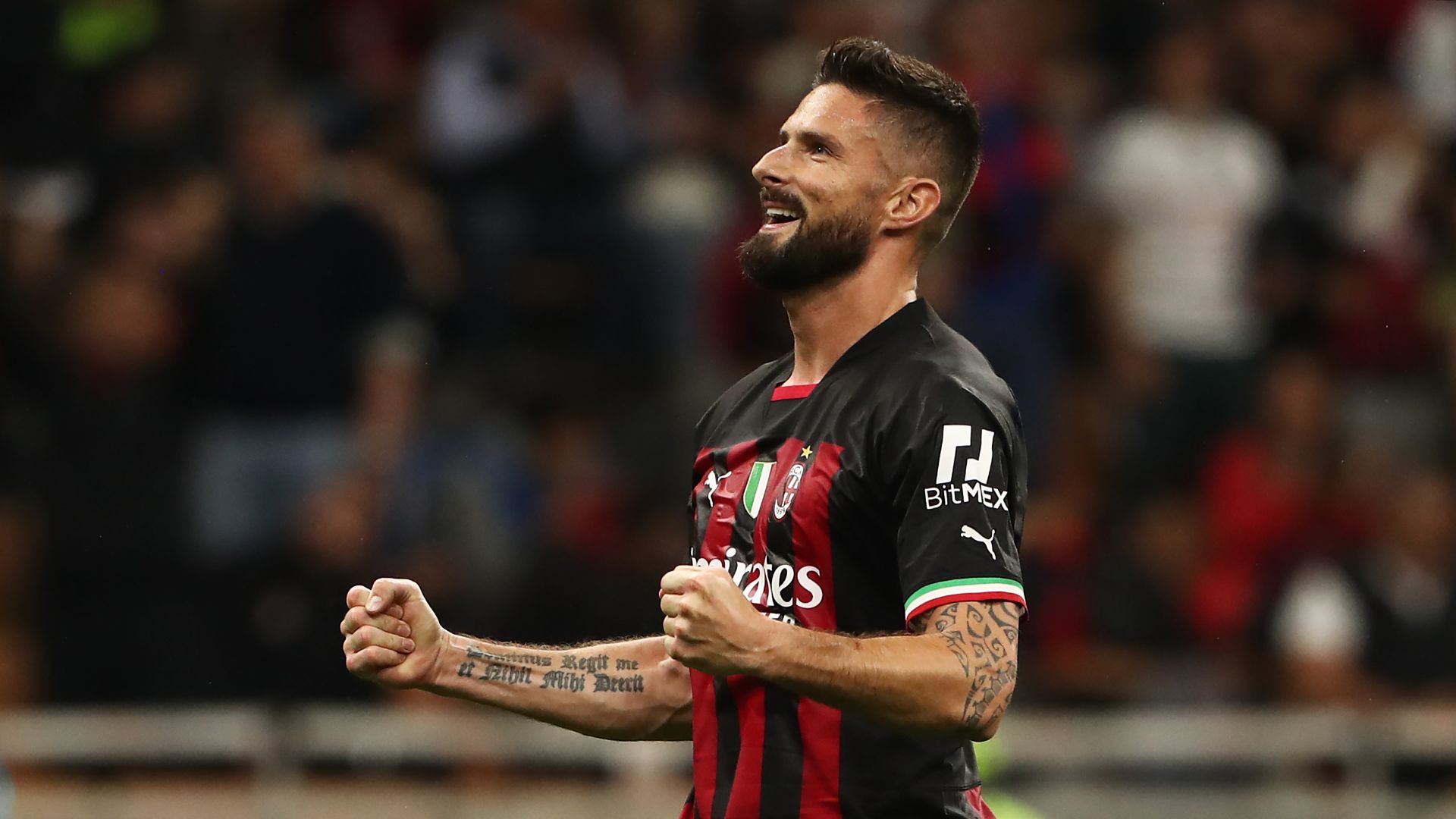 Giroud hat-trick maintains Milan's top-four push