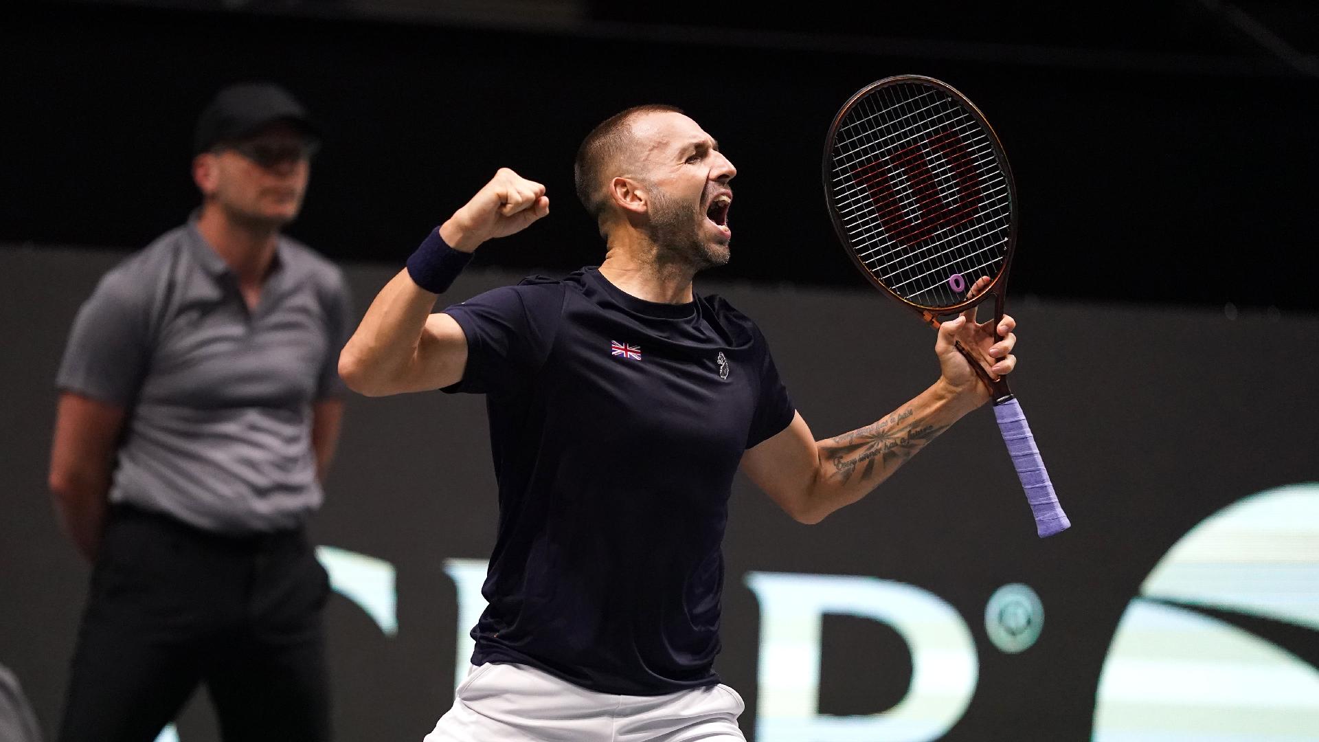Dan Evans fights back to boost Britain with Davis Cup win against Arthur Fils