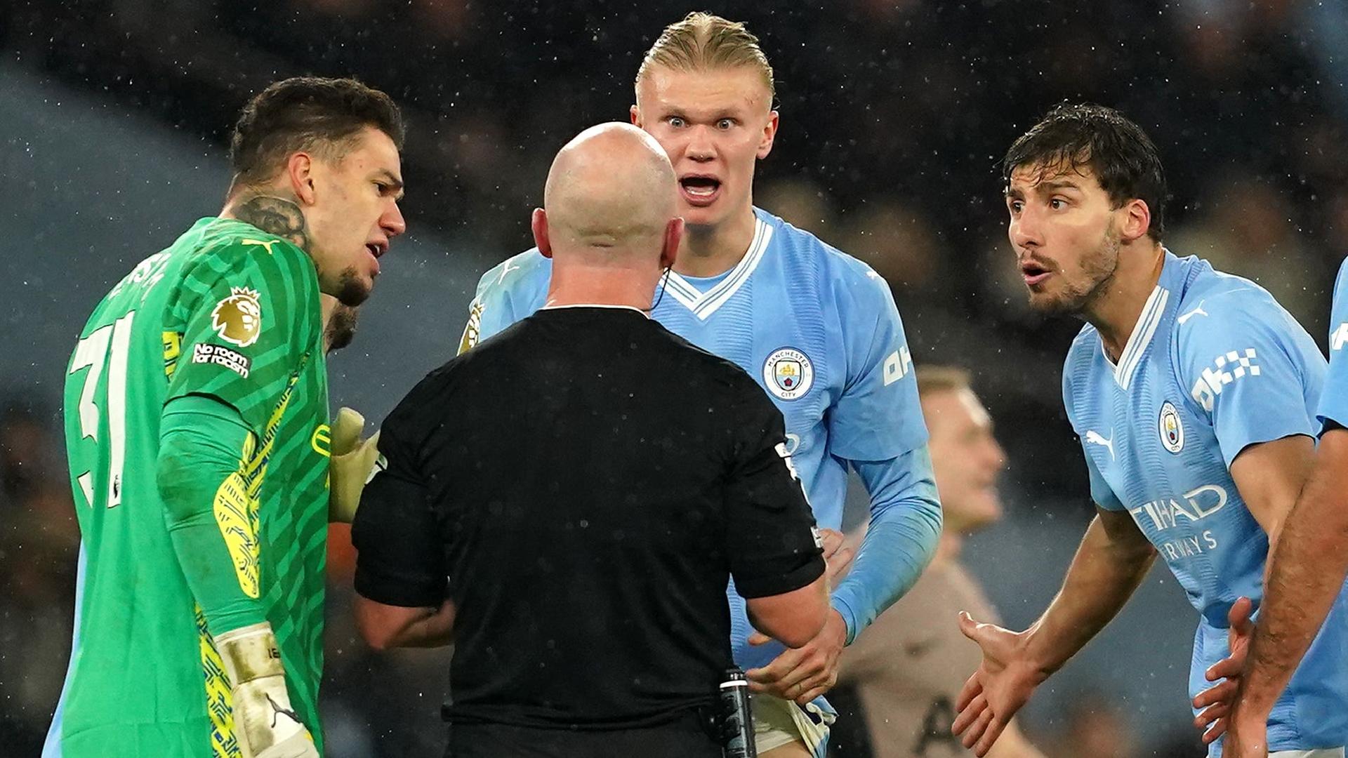 Man City charged by English FA after Haaland and others surrounded ref  during Tottenham draw