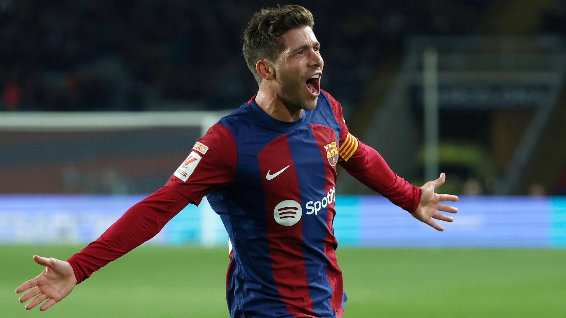 Sergi Roberto bags a brace as Barcelona battle past lowly Almeria