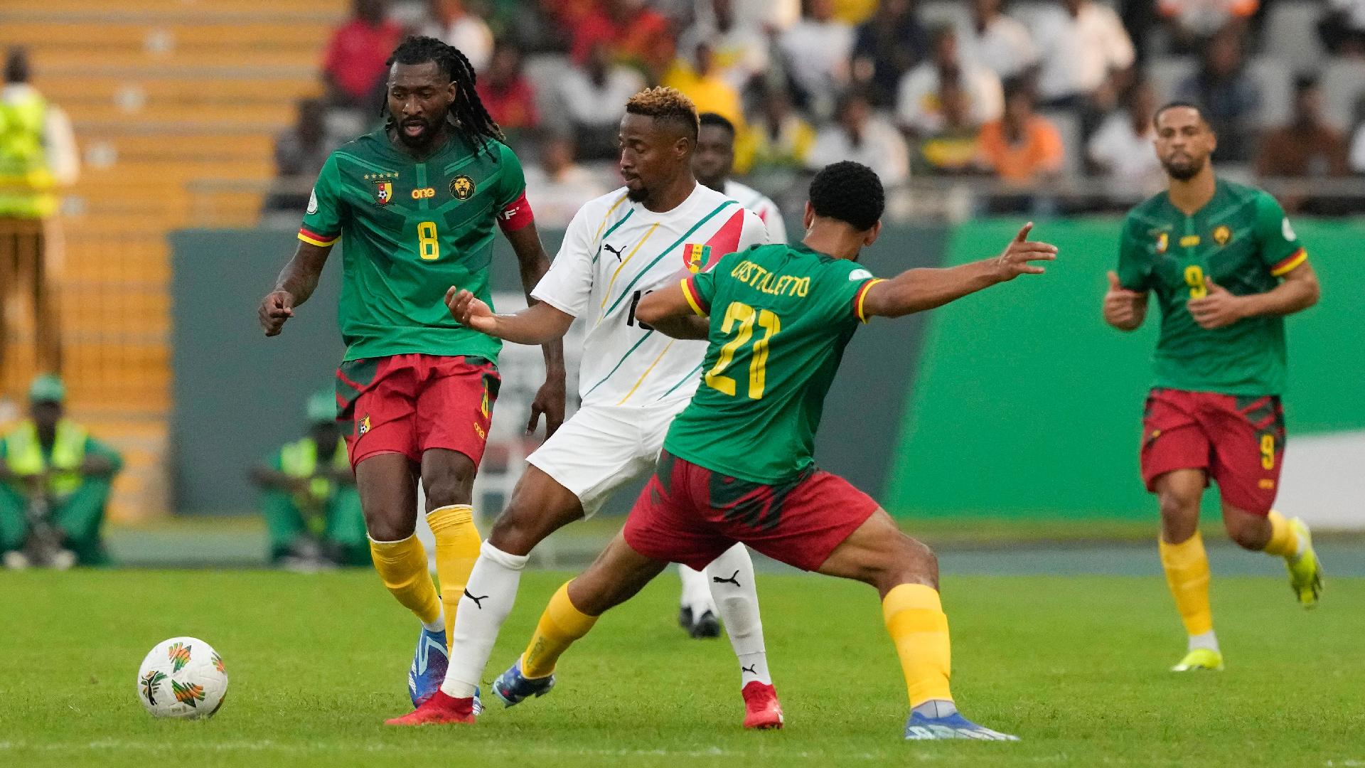 Cameroon held by 10-man Guinea in their Africa Cup of Nations opener