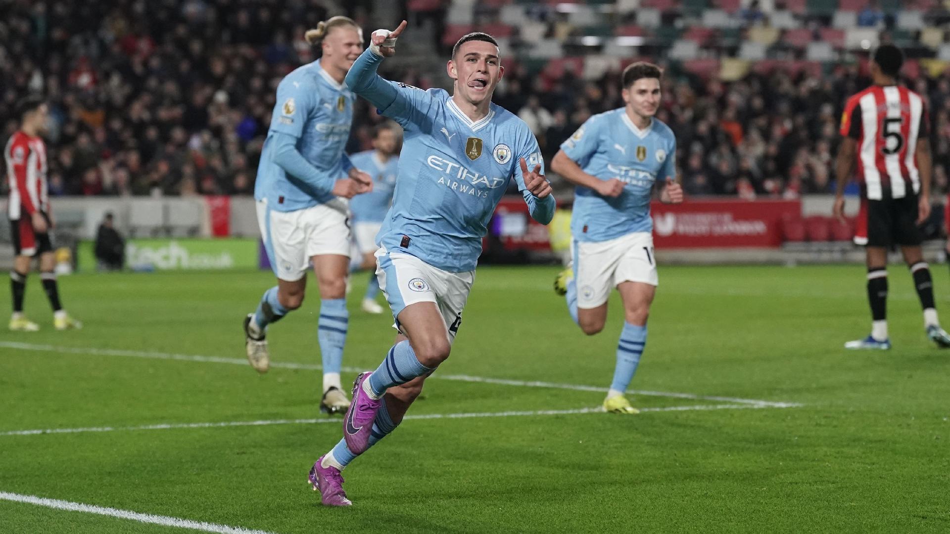 Phil Foden nets hat-trick as Manchester City come from behind to beat Brentford