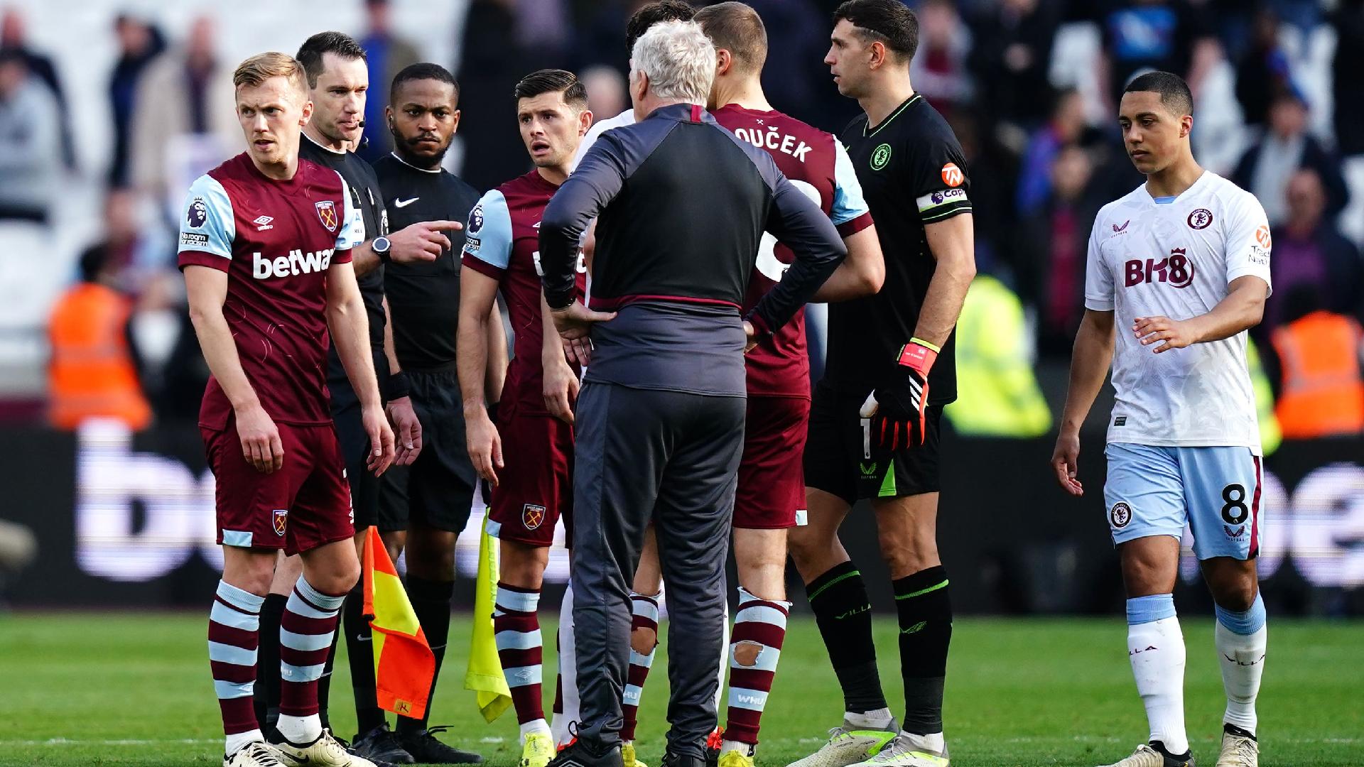 West Ham boss David Moyes exasperated by VAR handball decisions in Villa draw