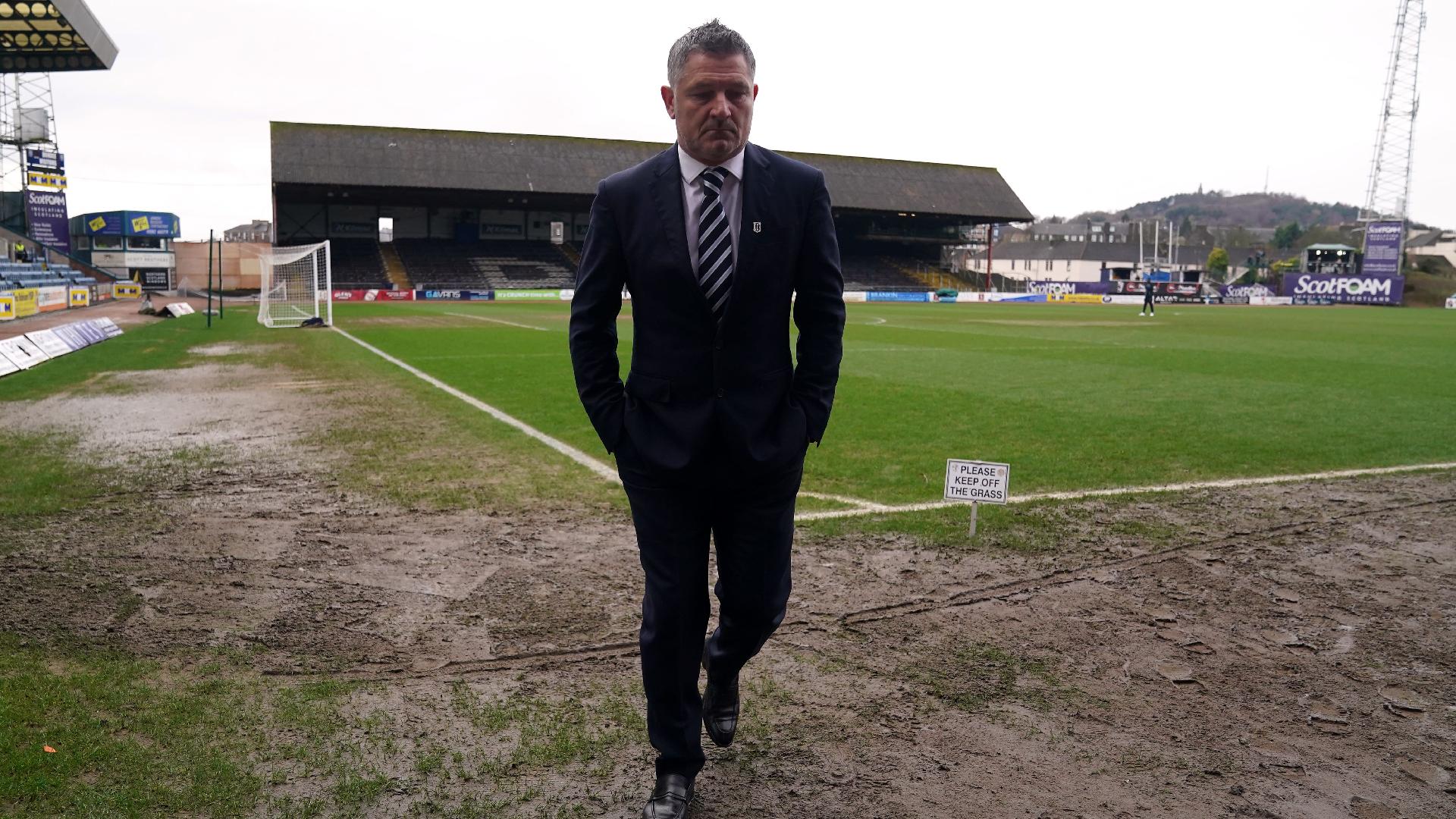 Dundee boss Tony Docherty declines to get involved in Dens Park pitch row