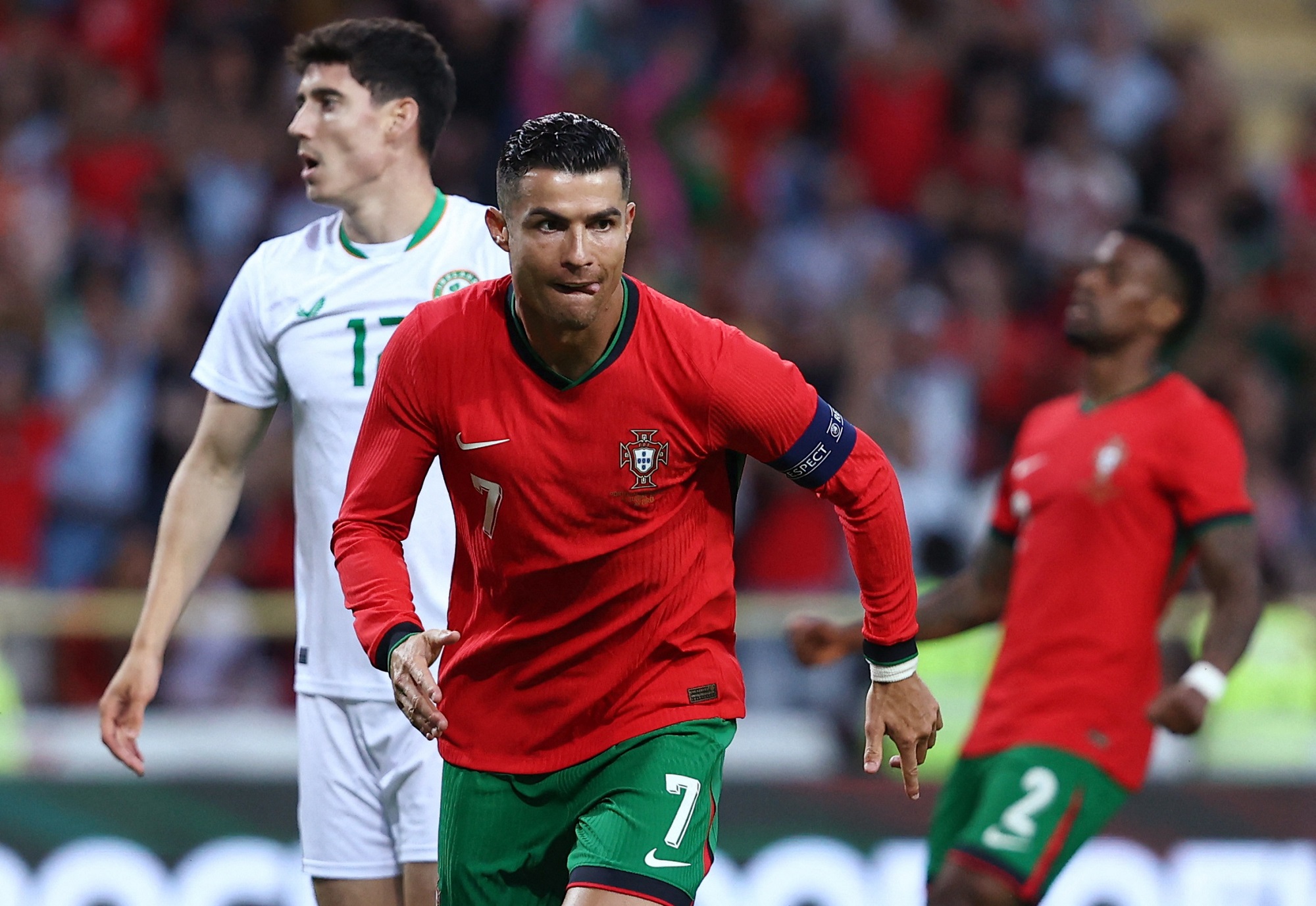 Ronaldo celebrates scoring