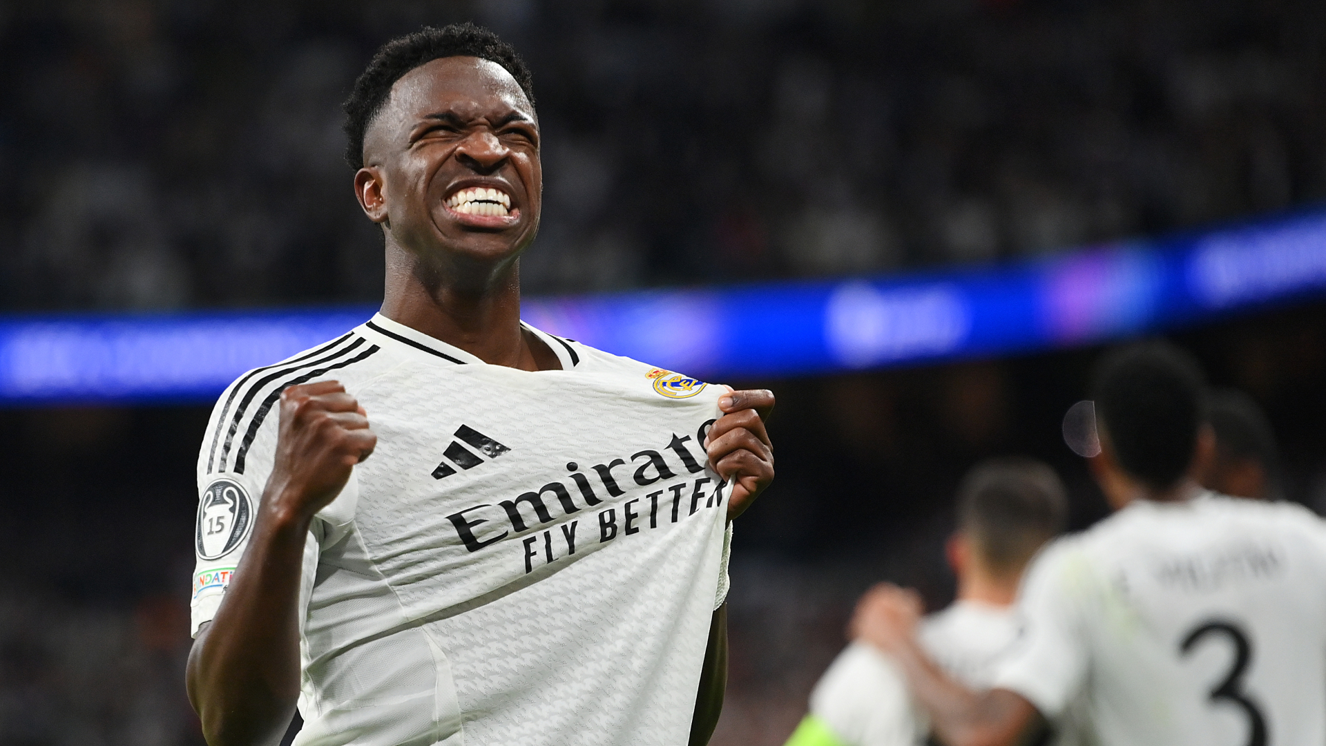 Vinicius celebrates FIFA Best win