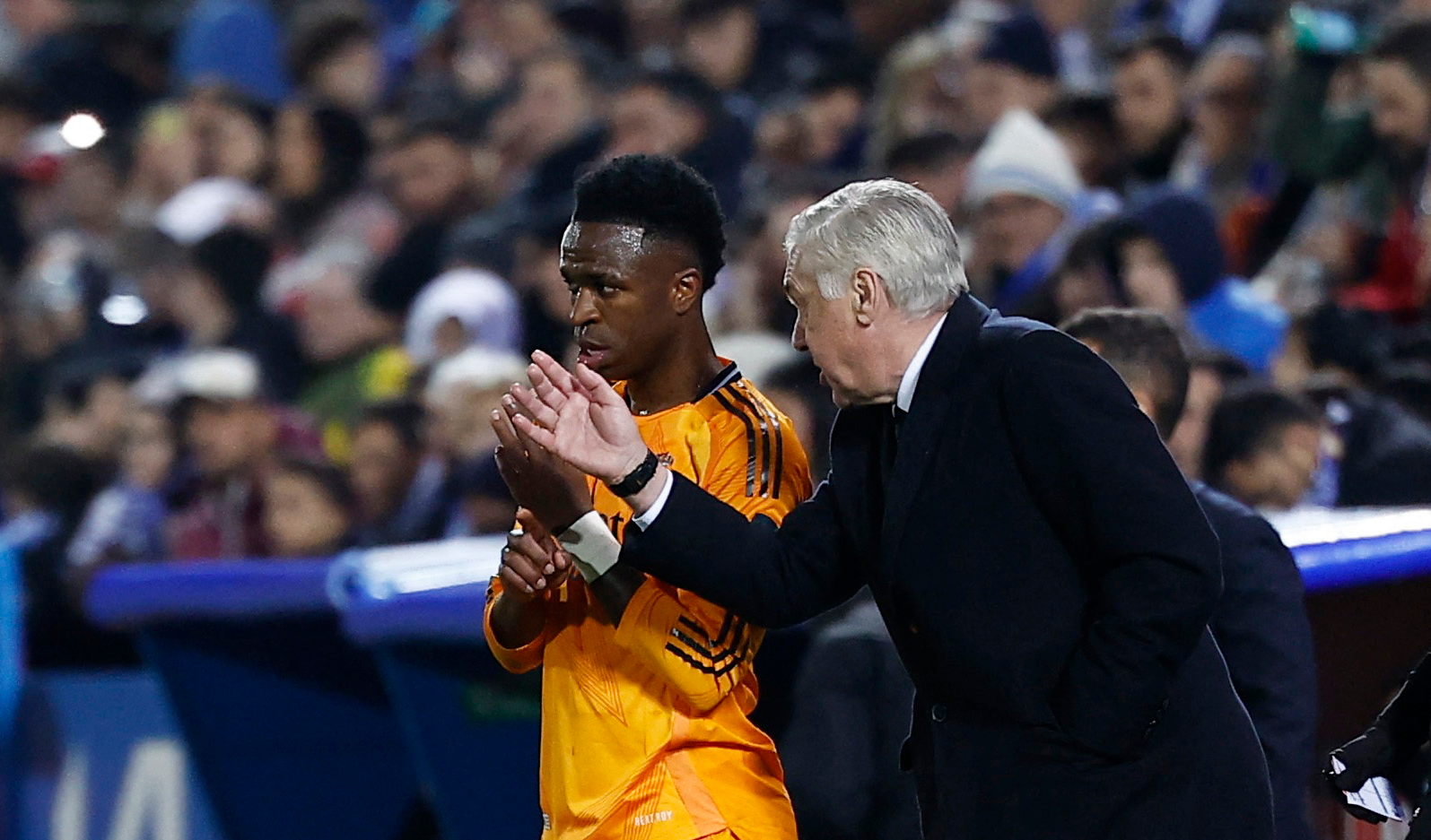 Carlo Ancelotti avec Vinicius