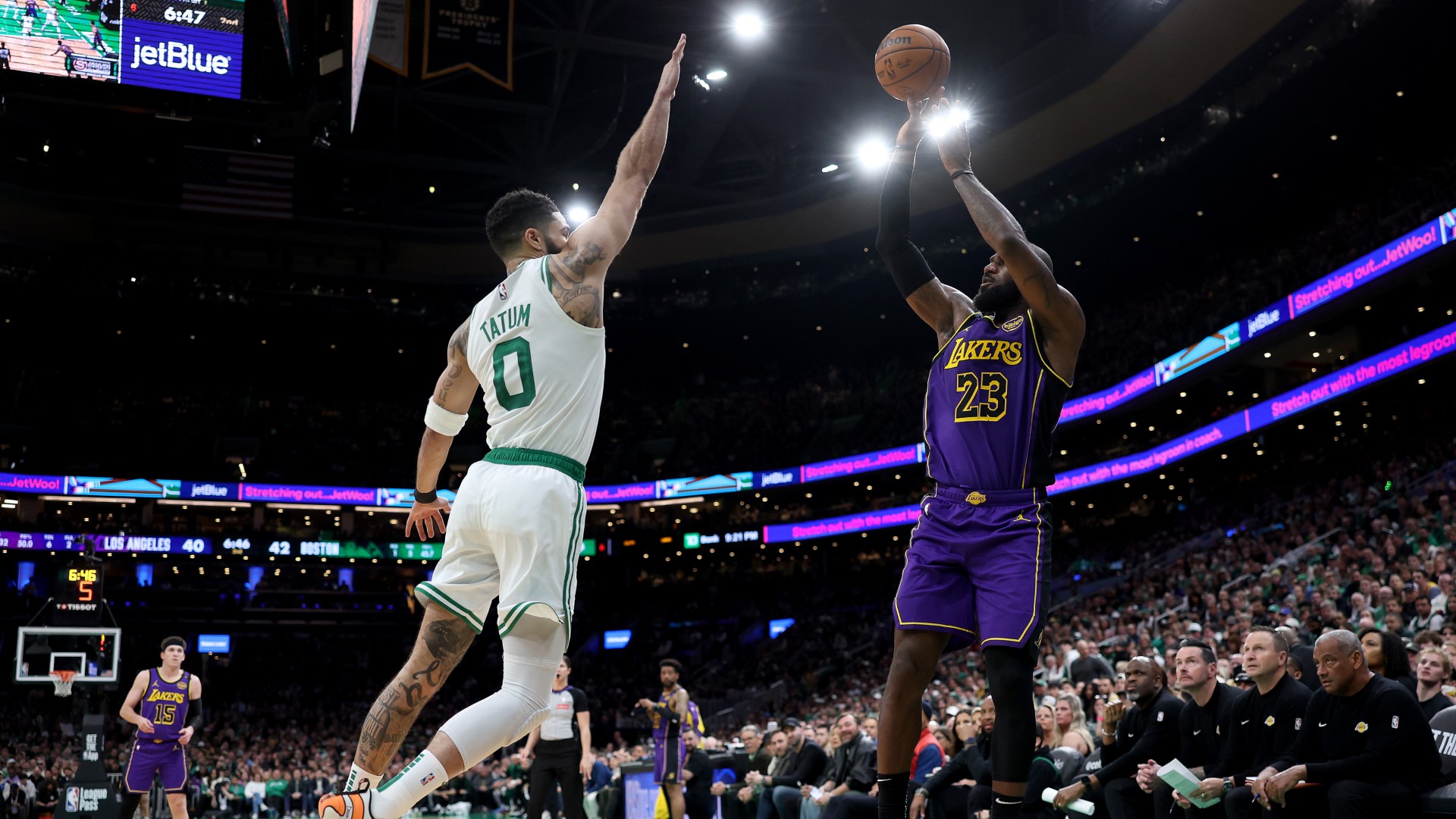 Tatum has 40, Celtics cool Lakers