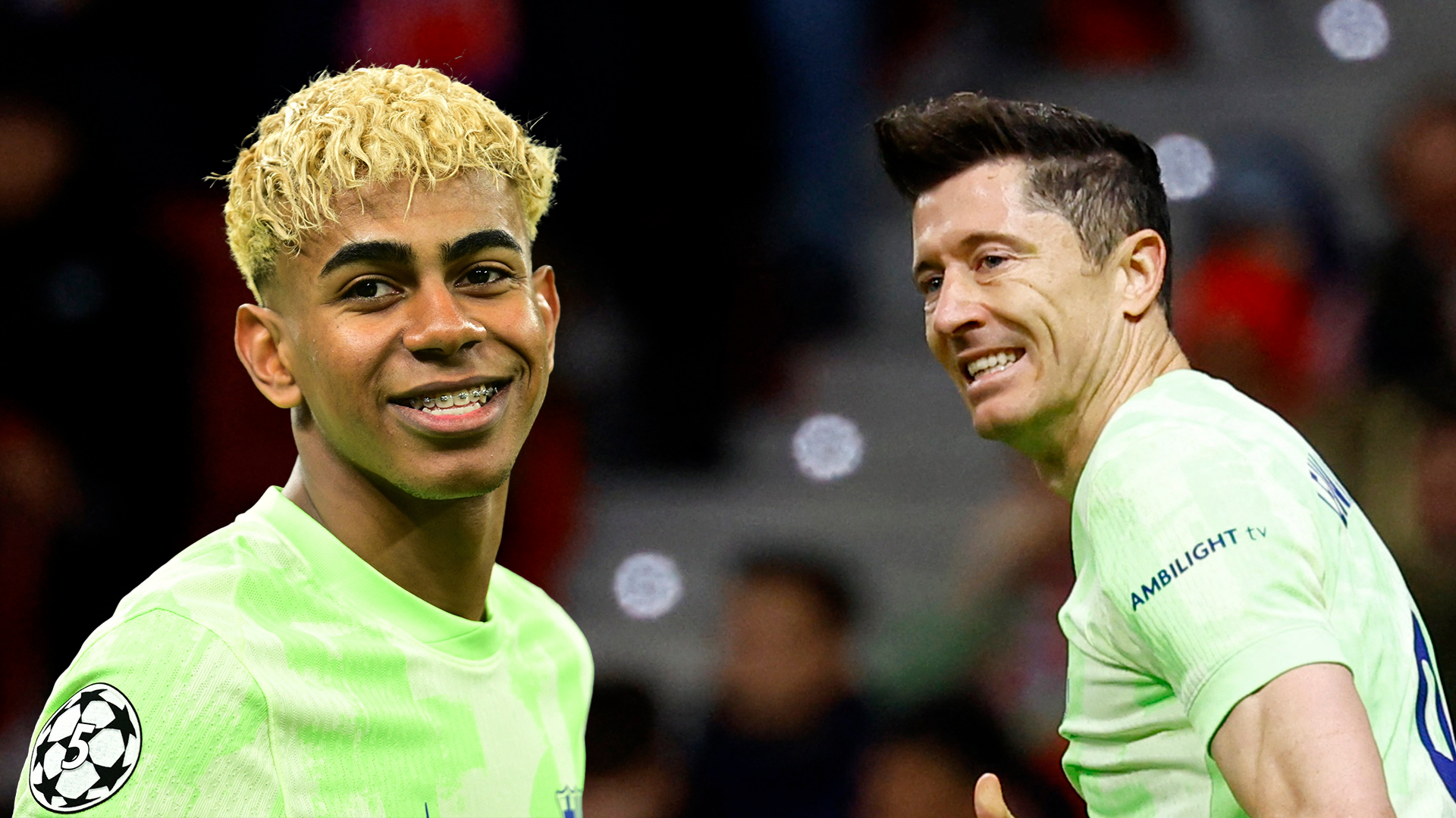 Lamine Yamal y Robert Lewandowski