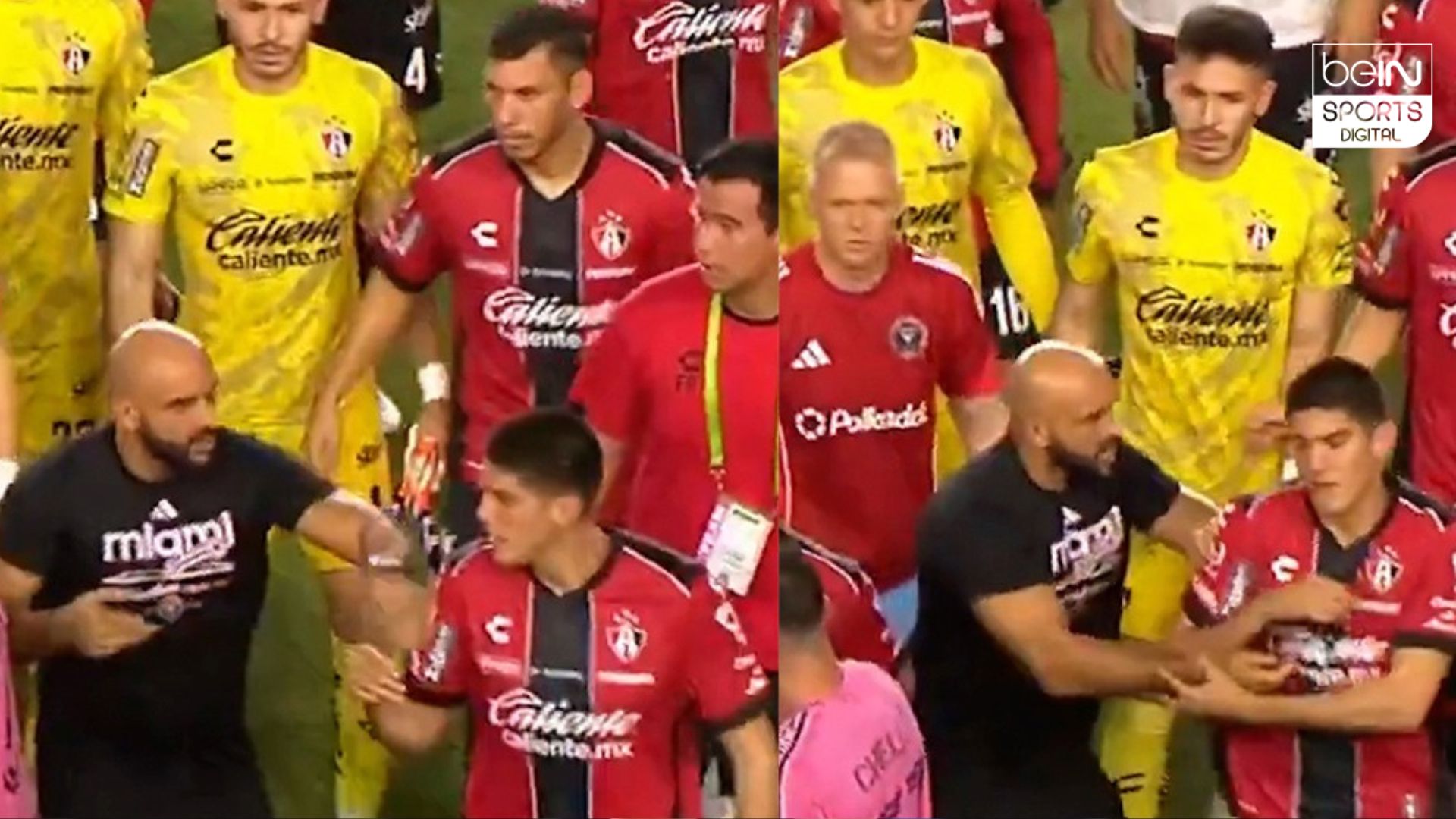 Yassine Cheuko pushed Atlas players.