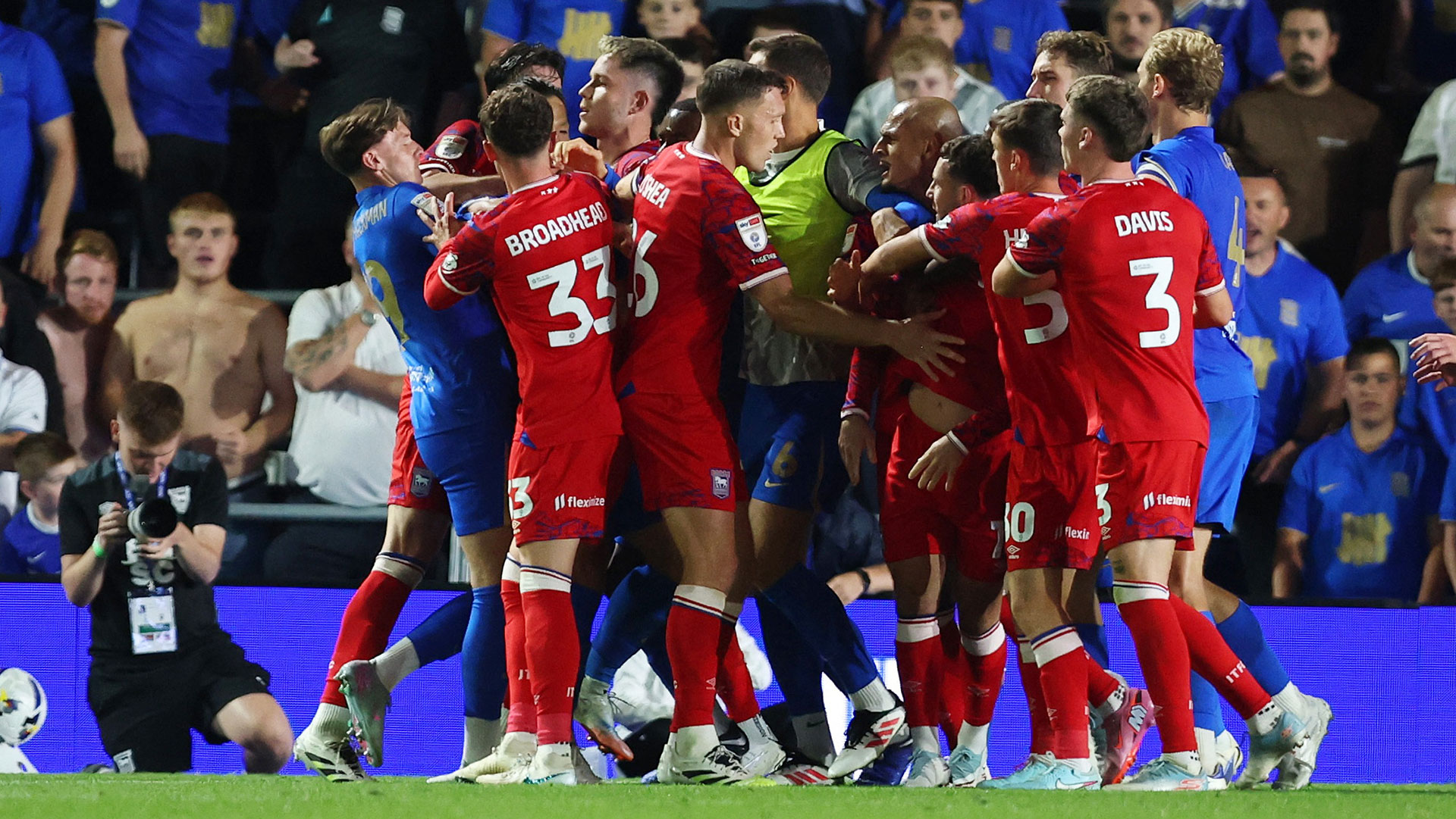 Birmingham and Ipswich melee