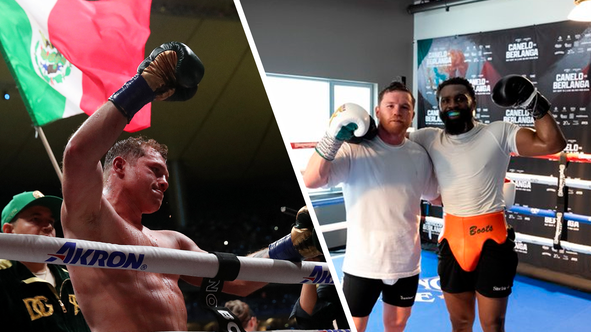 Saúl "Canelo" Álvarez with Jaron Ennis