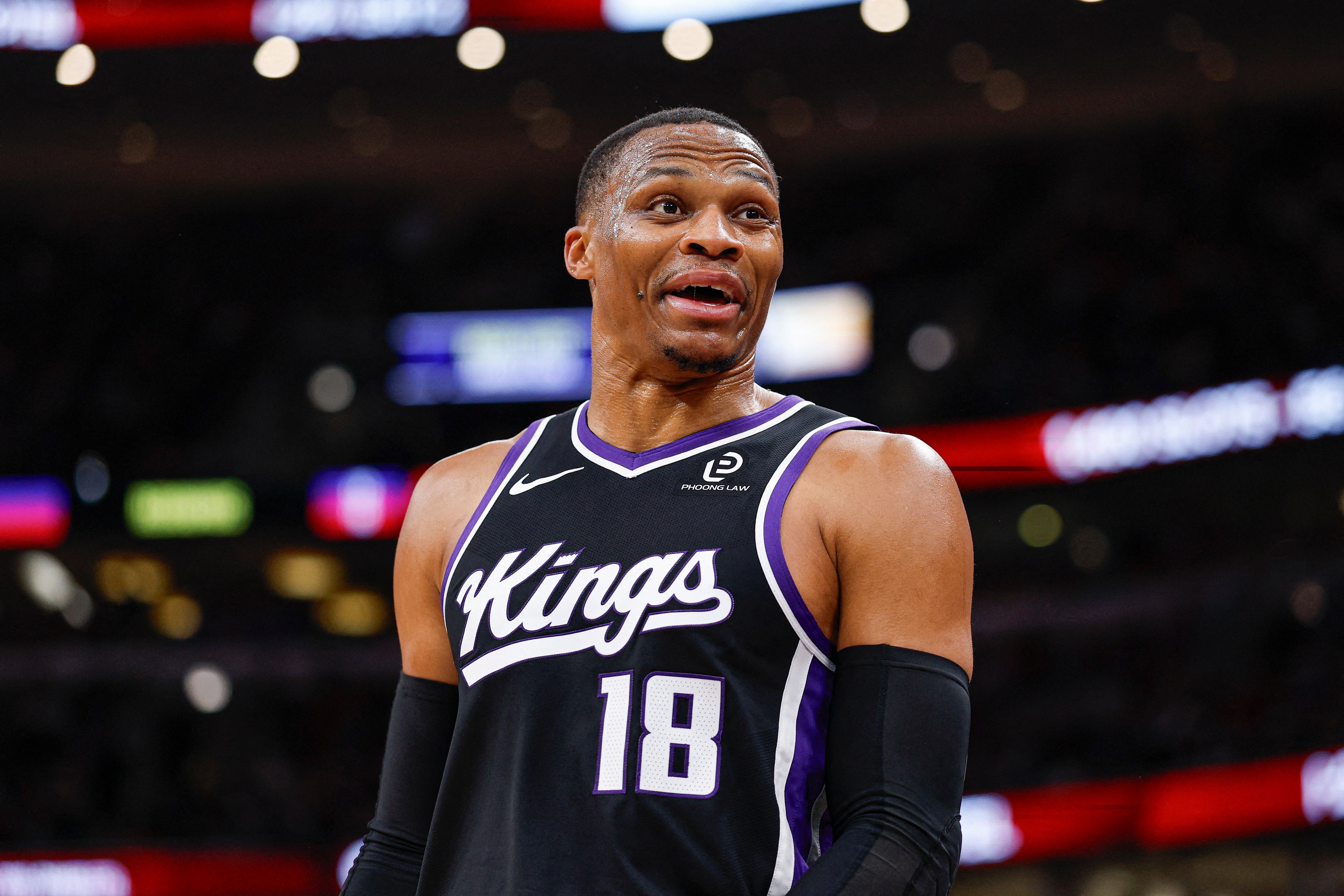 Russell Westbrook playing for the Sacramento Kings.