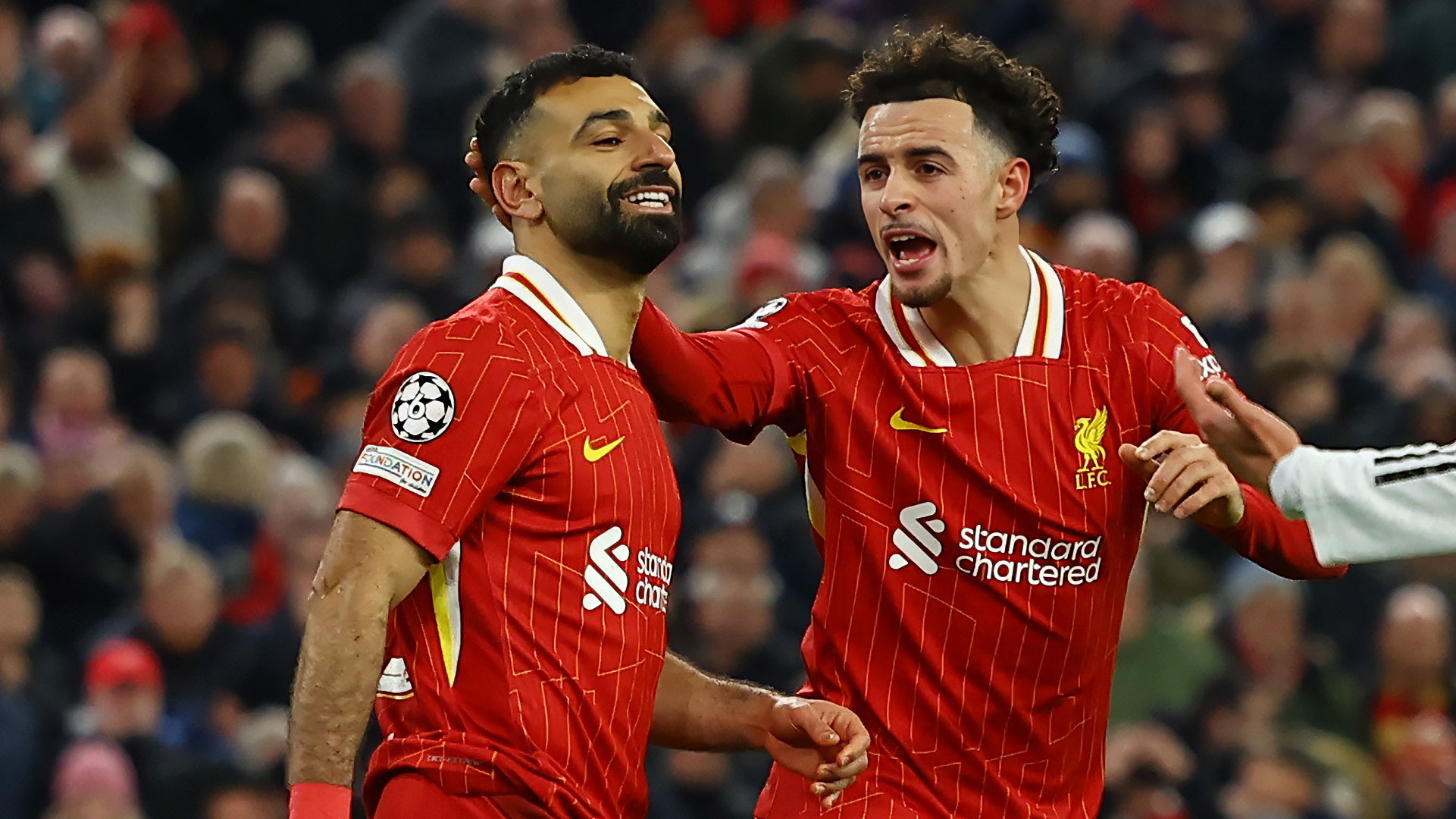 Curtis Jones and Mo Salah