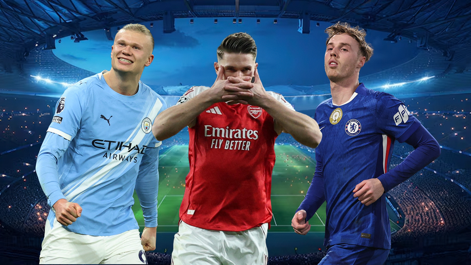 Erling Haaland, Victor Gyökeres, Cole Palmer.