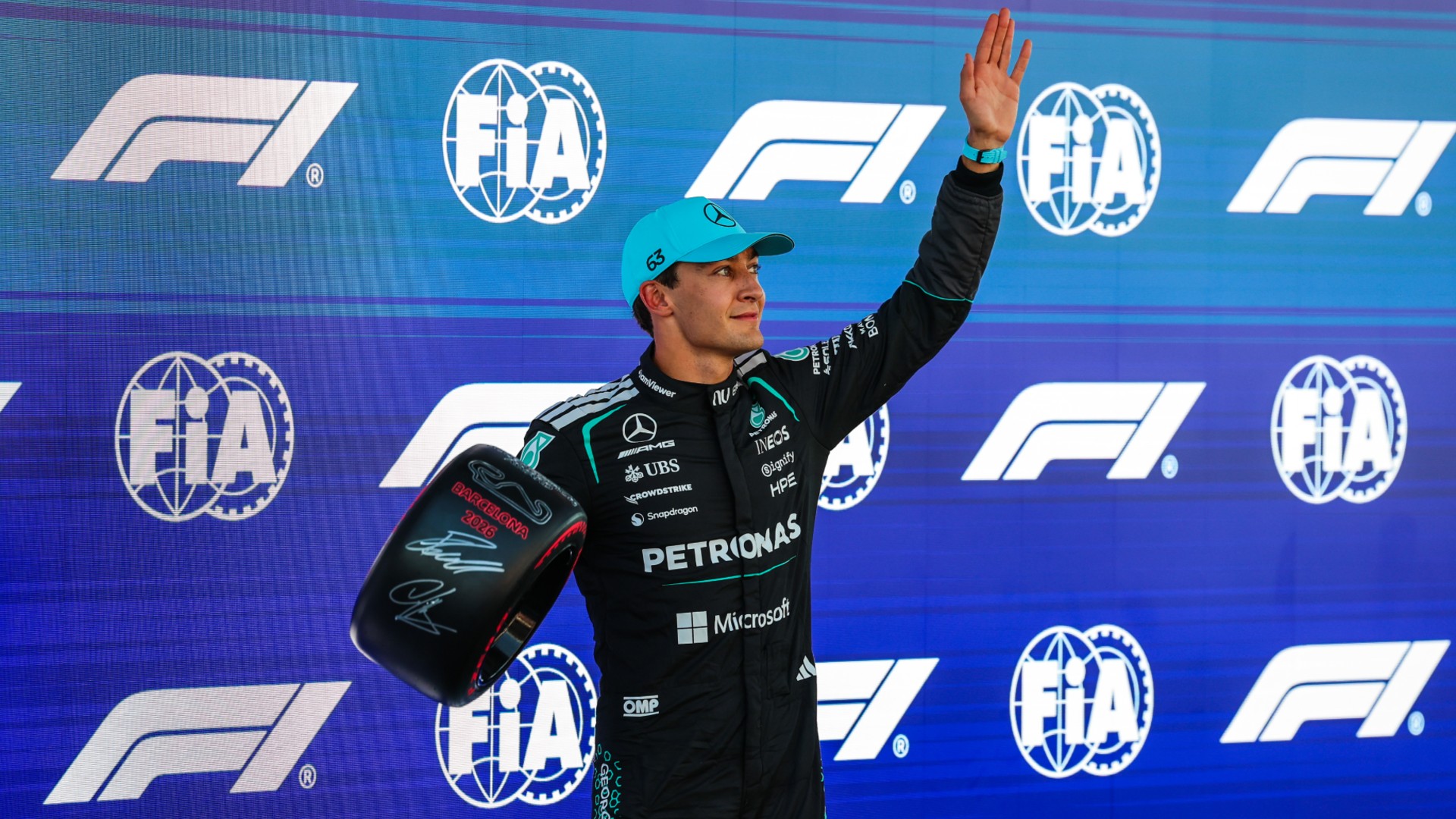 Russell on pole for Barcelona GP