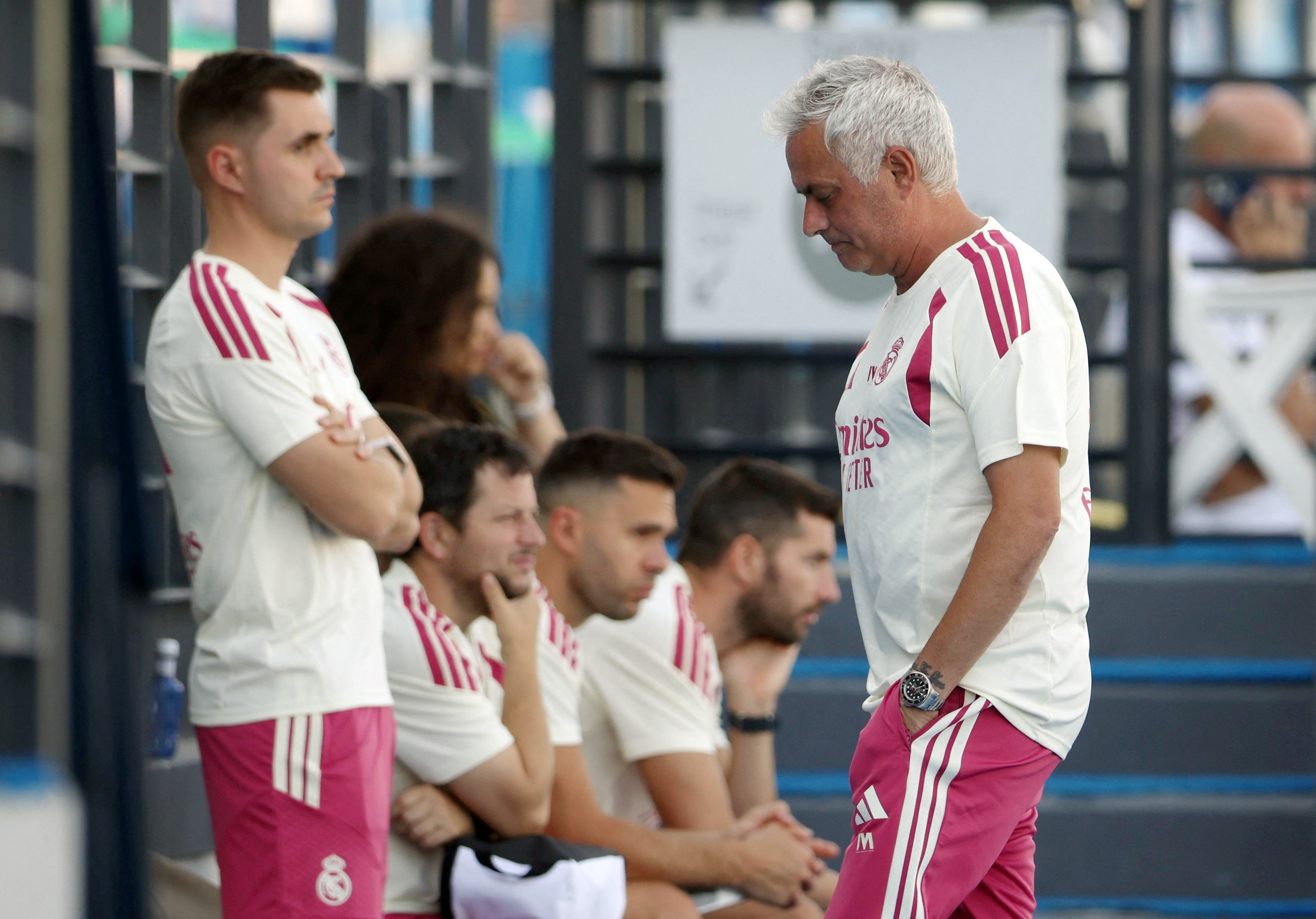 José Mourinho durante una sesión de entrenamiento con el Real Madrid.