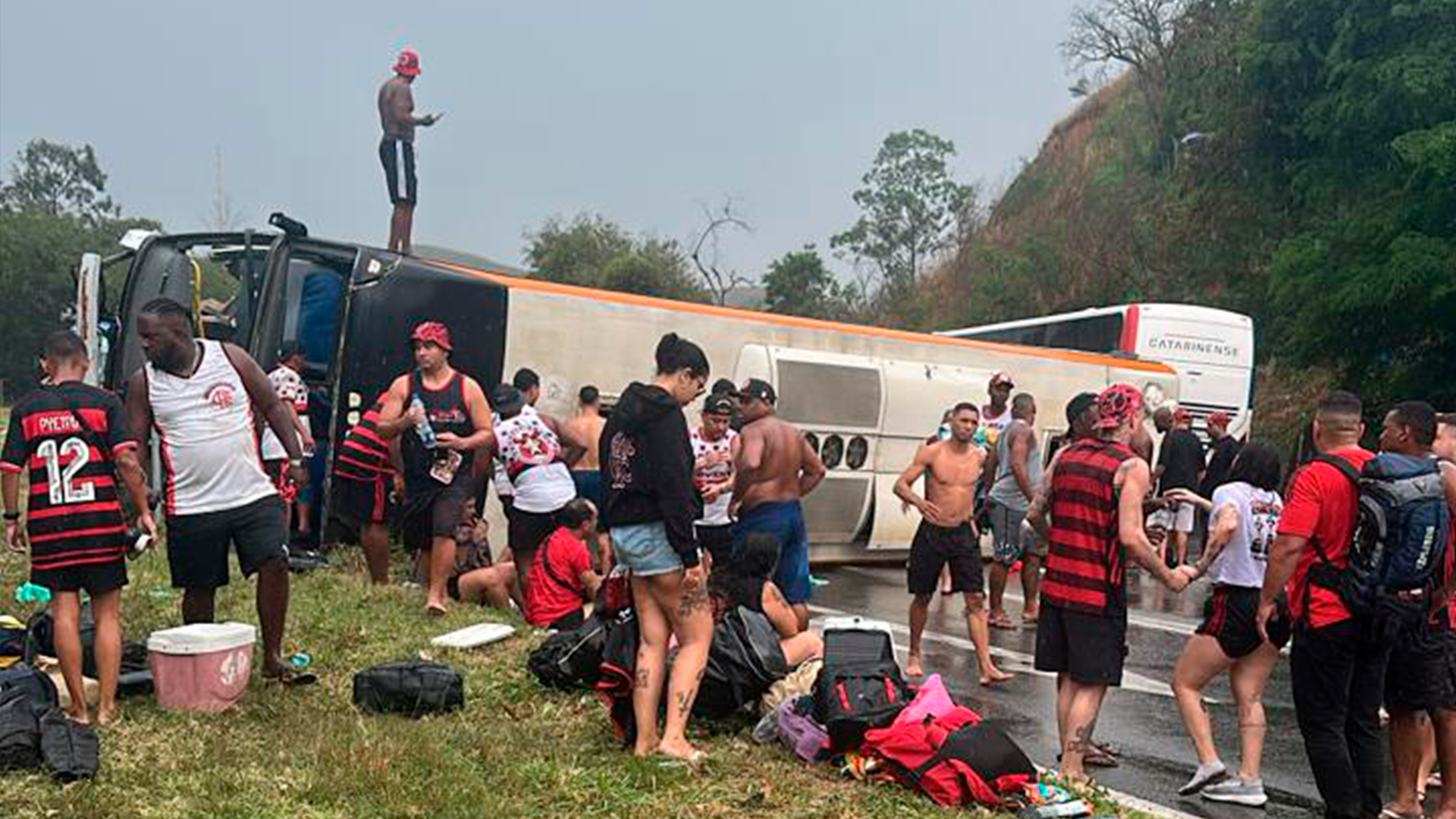 Accidente de autobus de aficionados del Flamengo