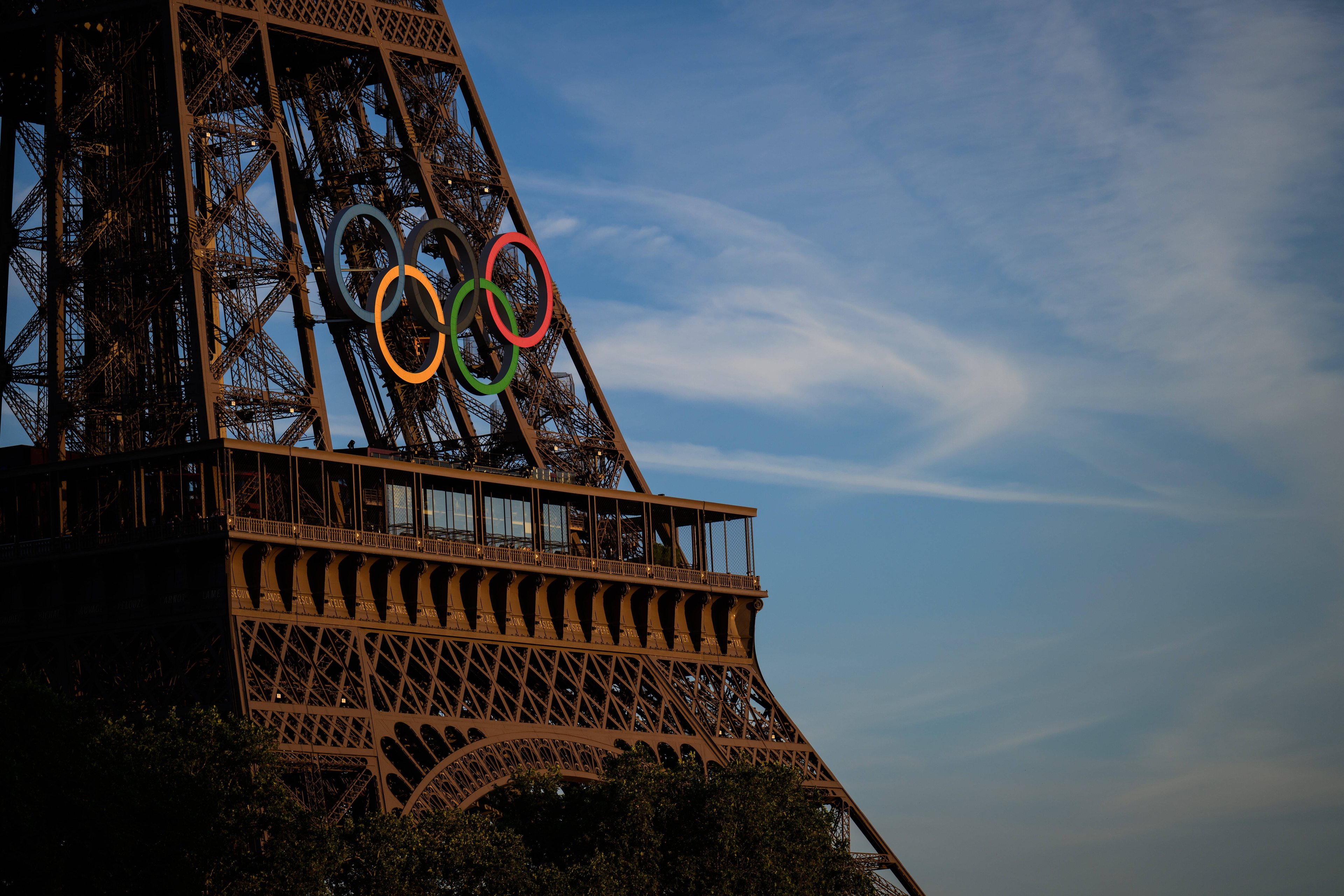 Anneaux olympiques tour Eiffel