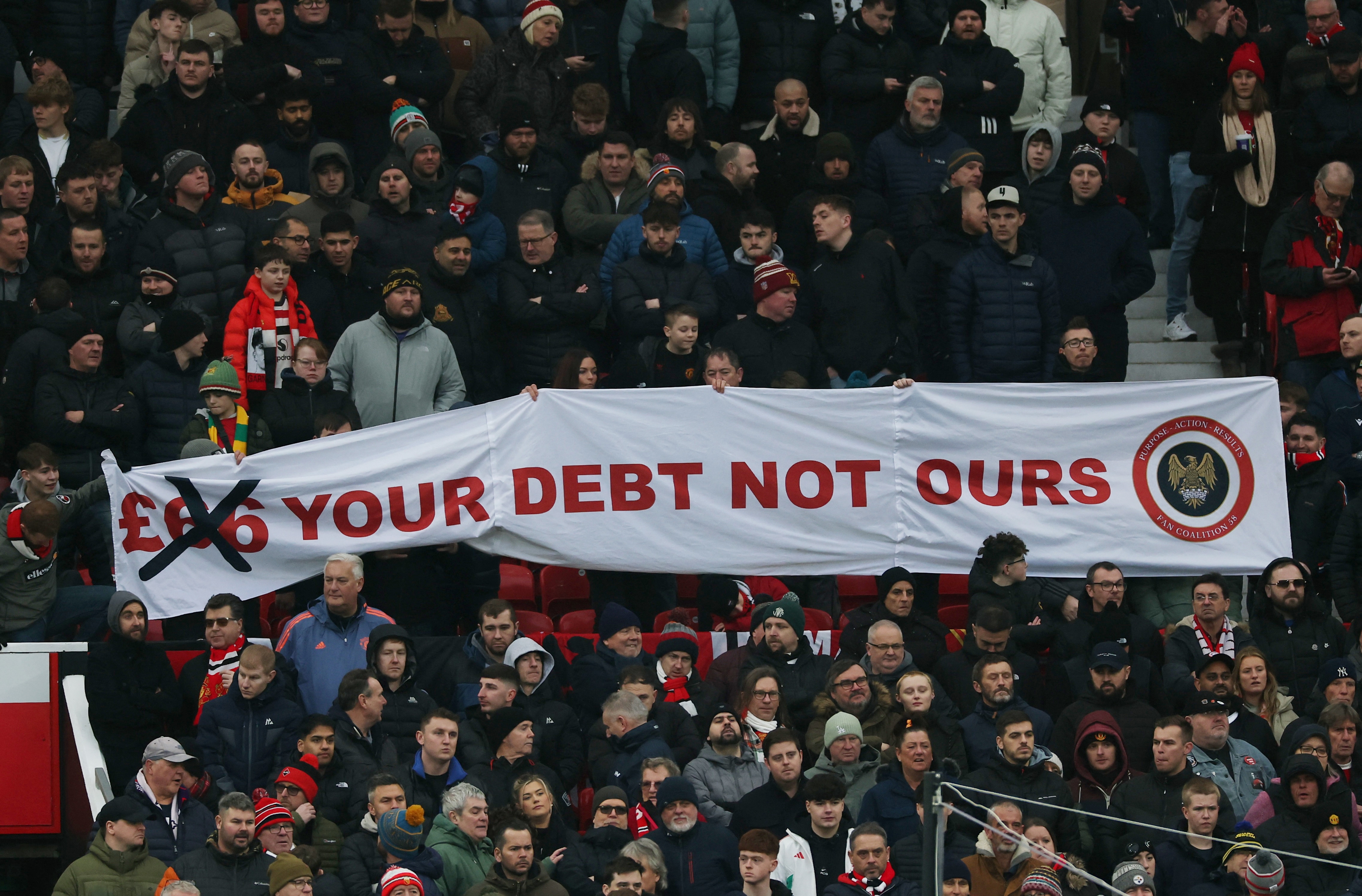 Banderole fans Manchester United dette