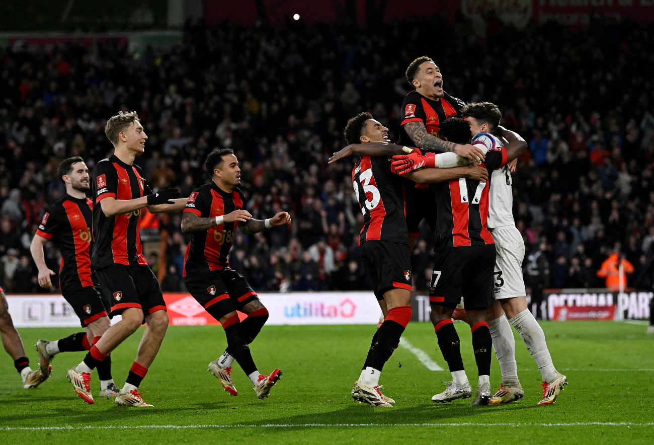 Bournemouth celebrate win over Wolves