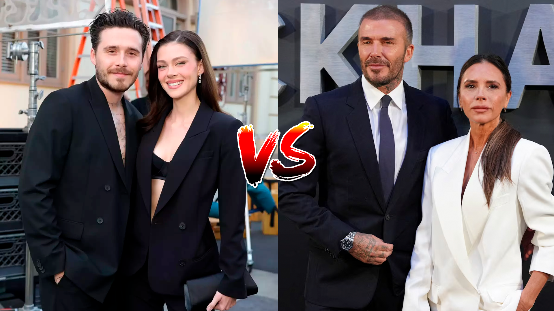 Brooklyn, David y Victoria Beckham