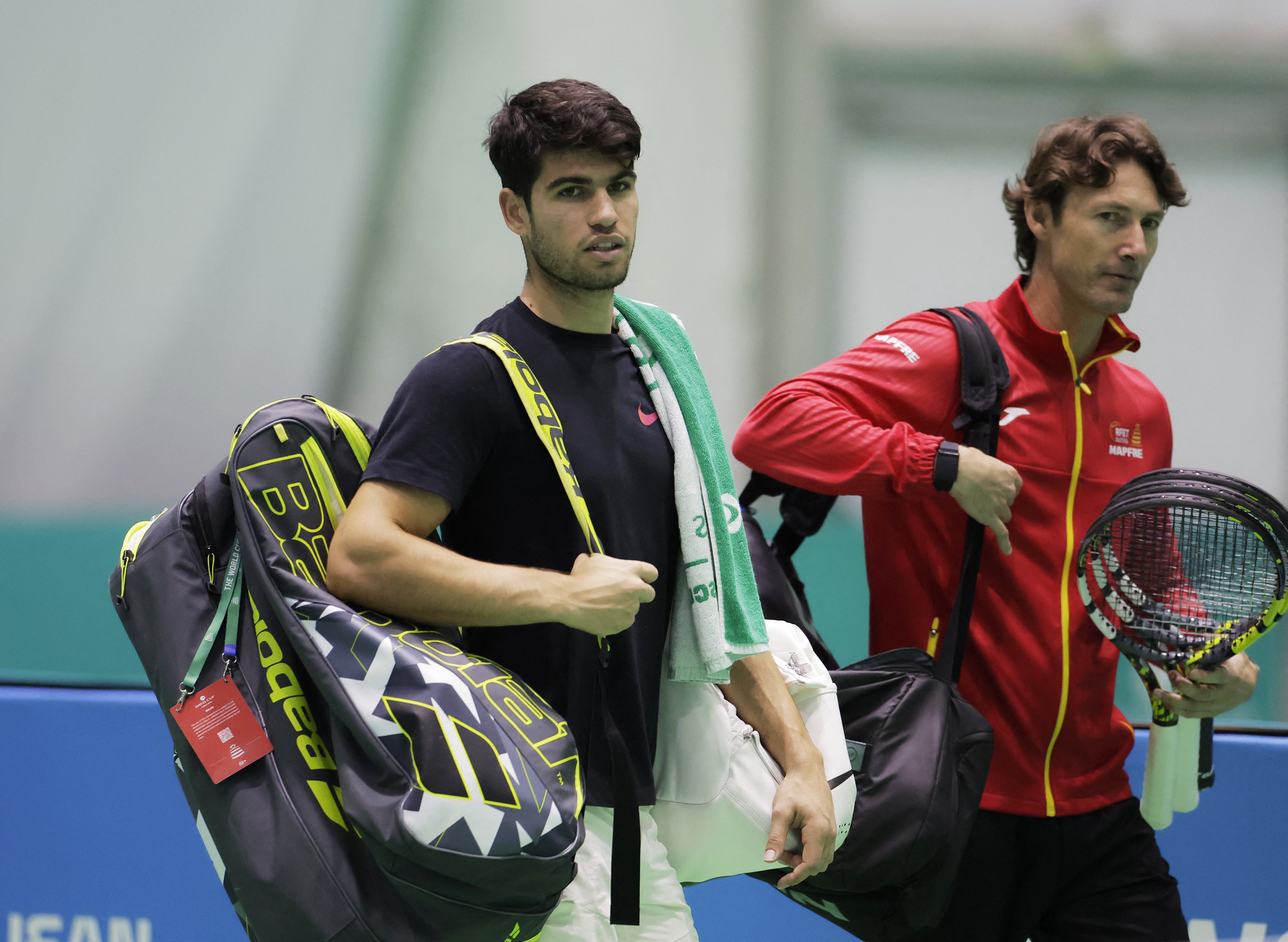 Carlos Alcaraz with coach Juan Carlos Ferrero