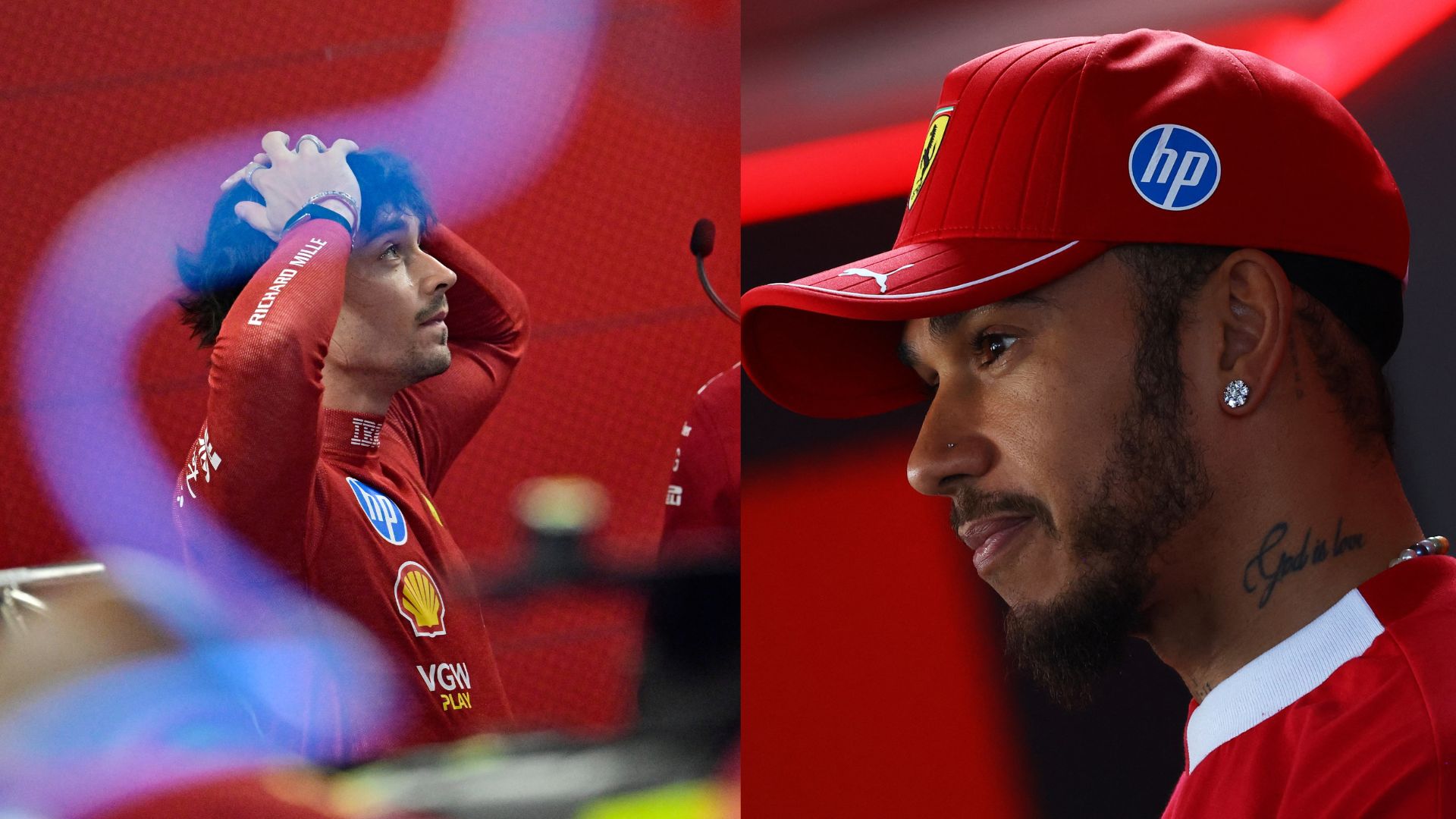 Charles Leclerc and Lewis Hamilton