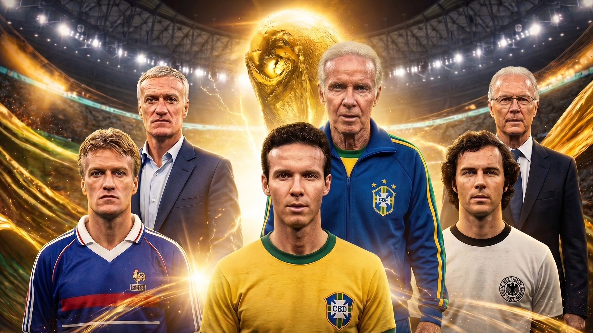 Deschamps, Zagallo y Beckenbauer