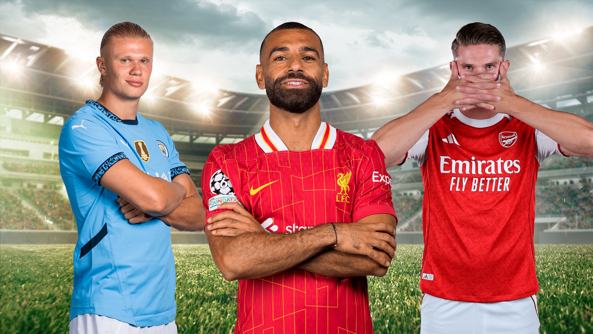 Erling Haaland, Mohamed Salah y Viktor Gyökeres
