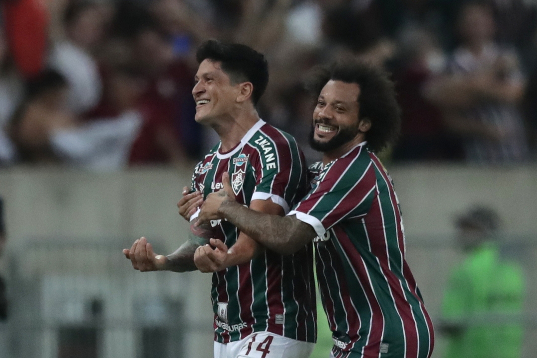 Andre of Brazil's Fluminense heads the ball during a Copa Libertadores  Group D soccer match against Peru's Sporting Cristal at Maracana stadium in  Rio de Janeiro, Brazil, Tuesday, June 27, 2023. (AP