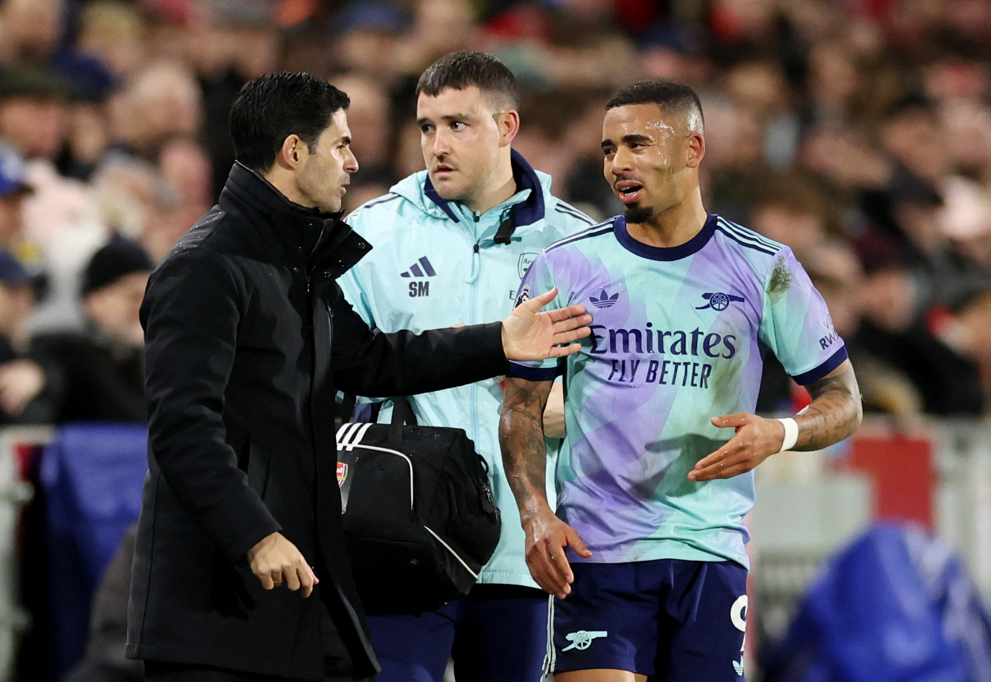 Gabriel Jesus et Mikel Arteta