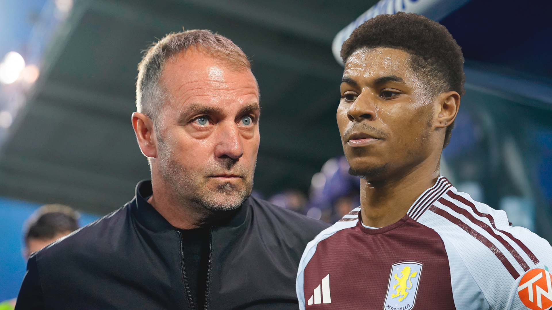 Hansi Flick y Marcus Rashford