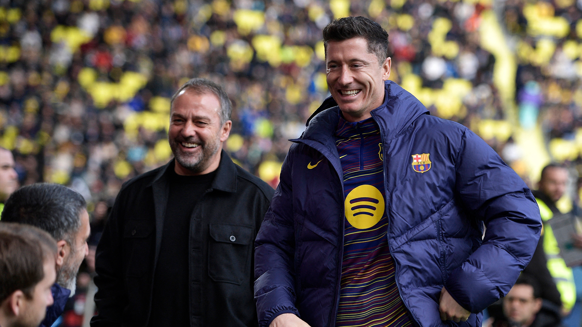 Hansi Flick y Robert Lewandowski