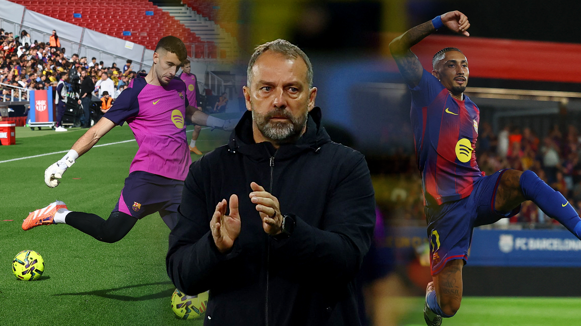 Hansi Flick, Joan García, Raphinha