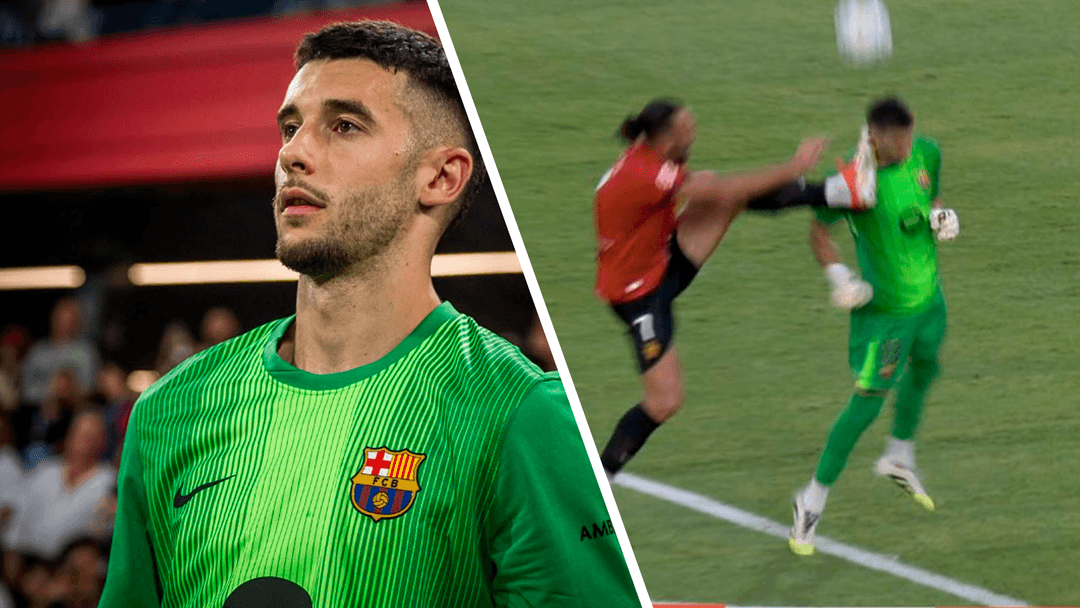 VIDEO) The Brutal Kick Joan García Received in His LaLiga Debut With  Barcelona | beIN SPORTS