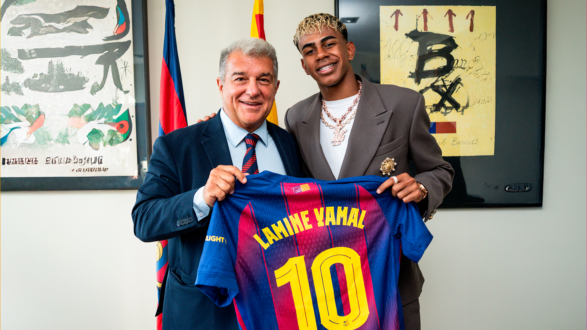Joan Laporta y Lamine Yamal