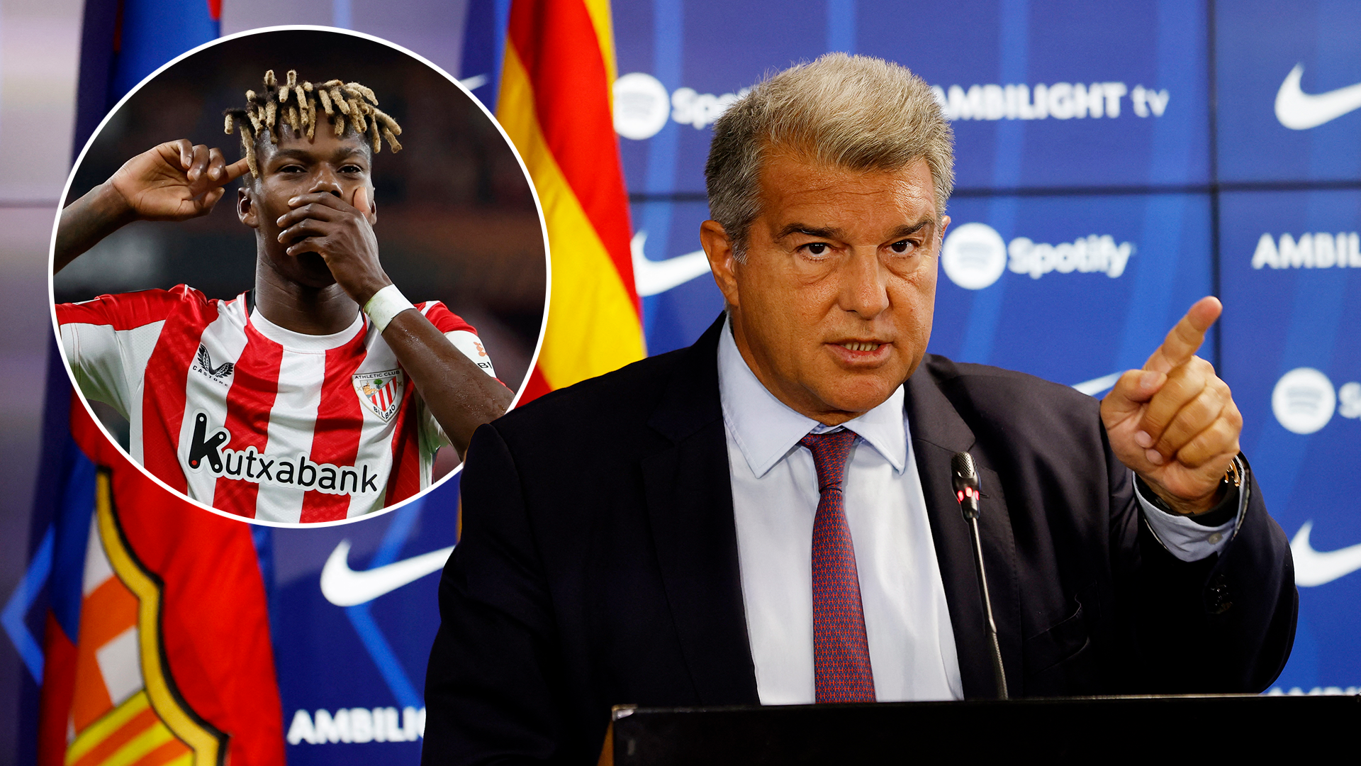 Joan Laporta y Nico Williams