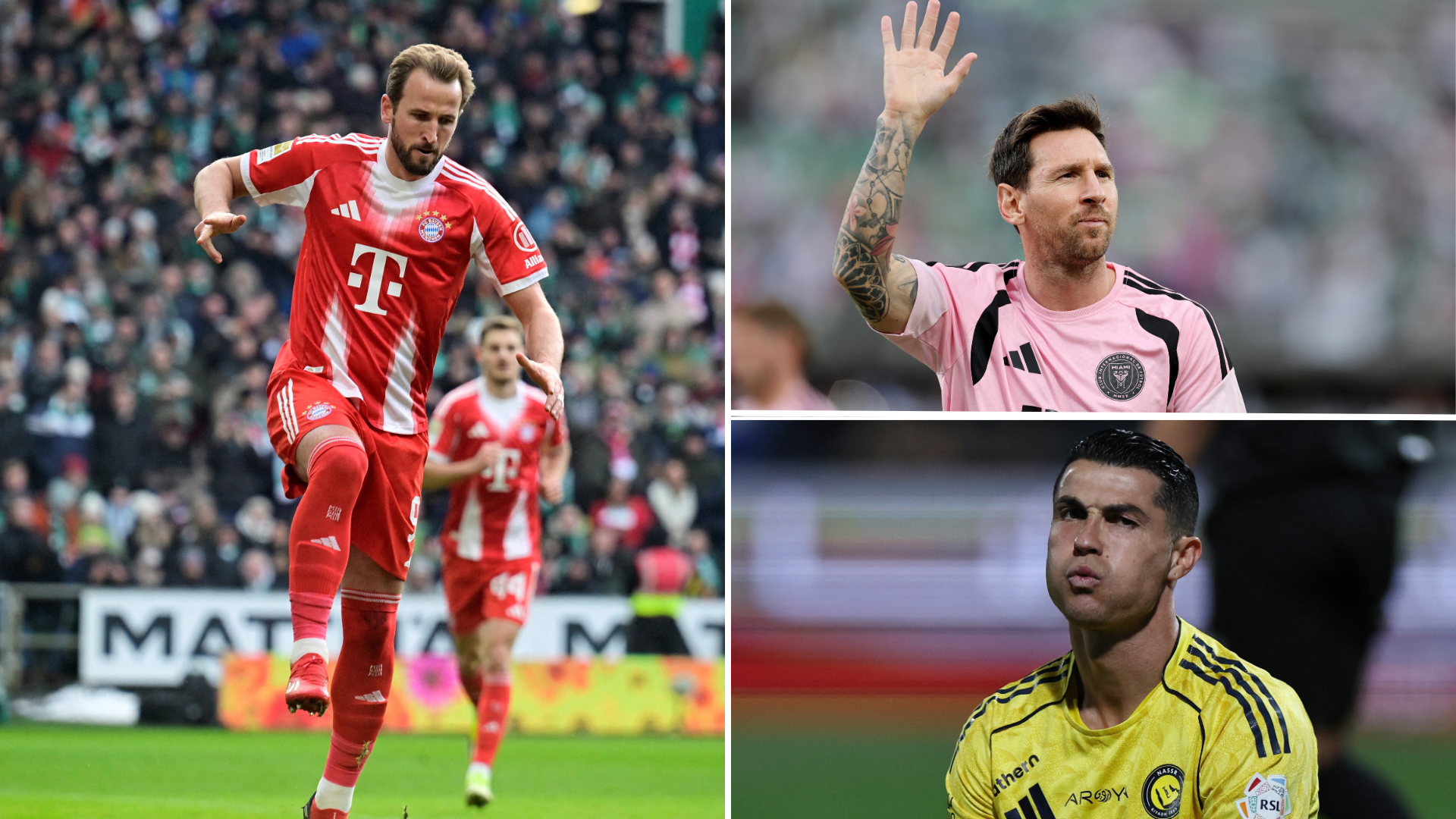 Kane, Messi, Cristiano