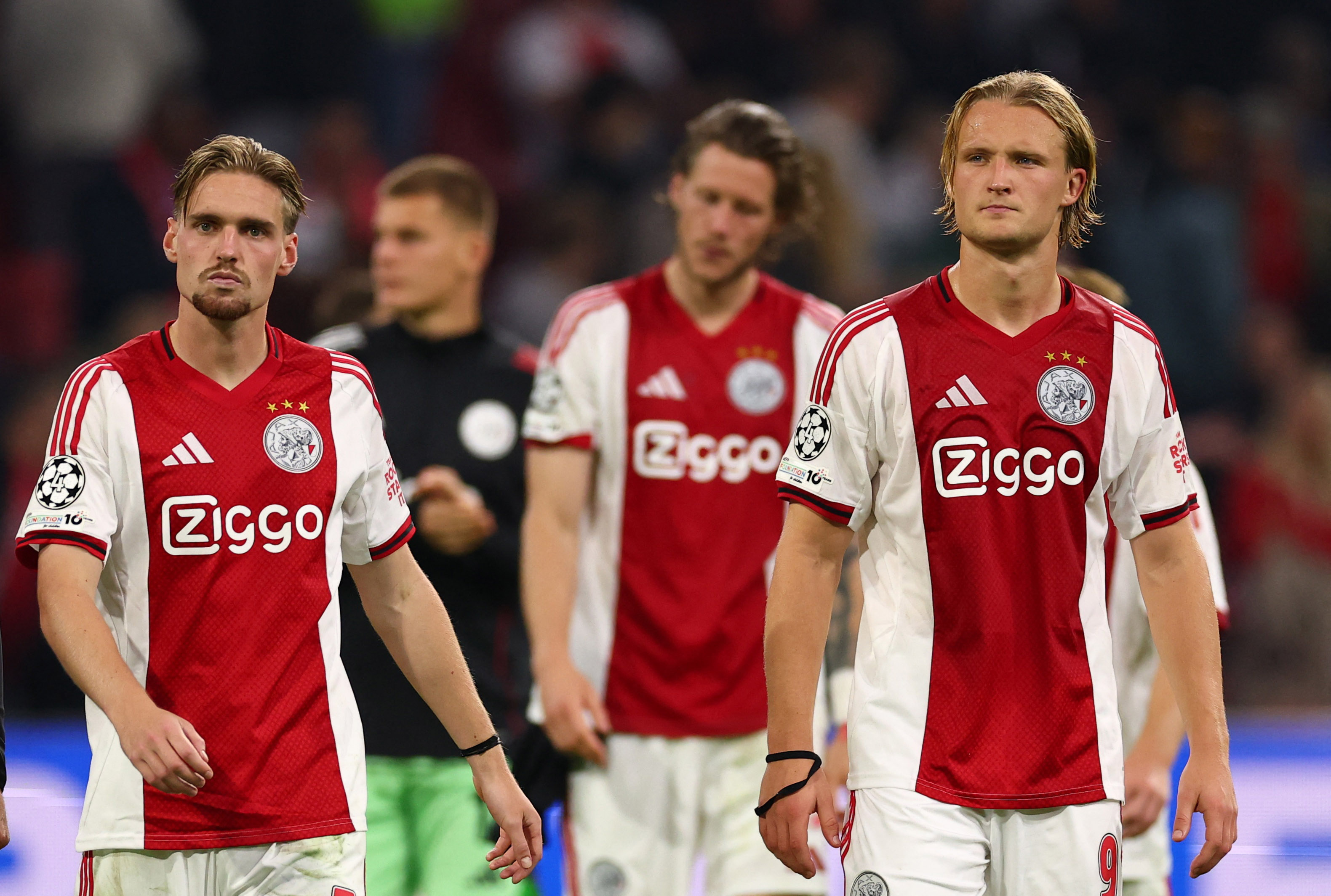 Kasper Dolberg et Kenneth Taylor