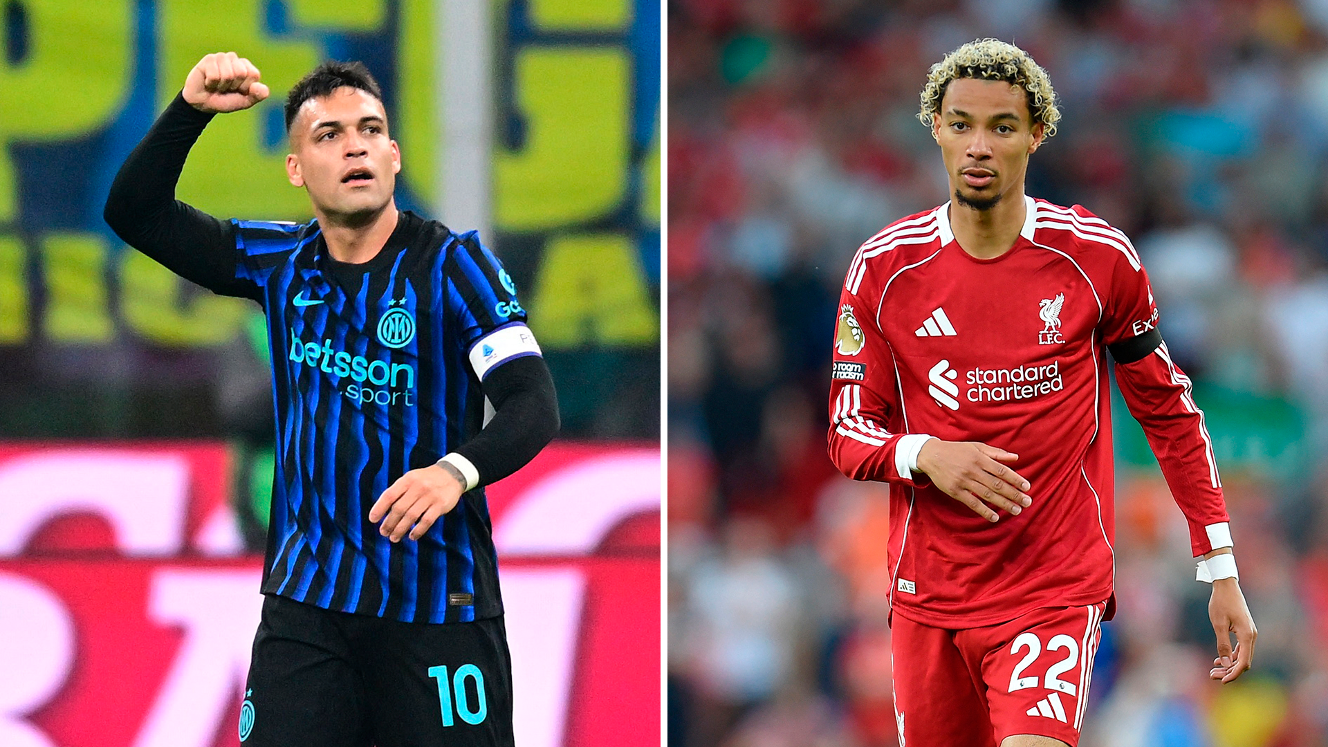 Lautaro Martínez y Hugo Ekitike